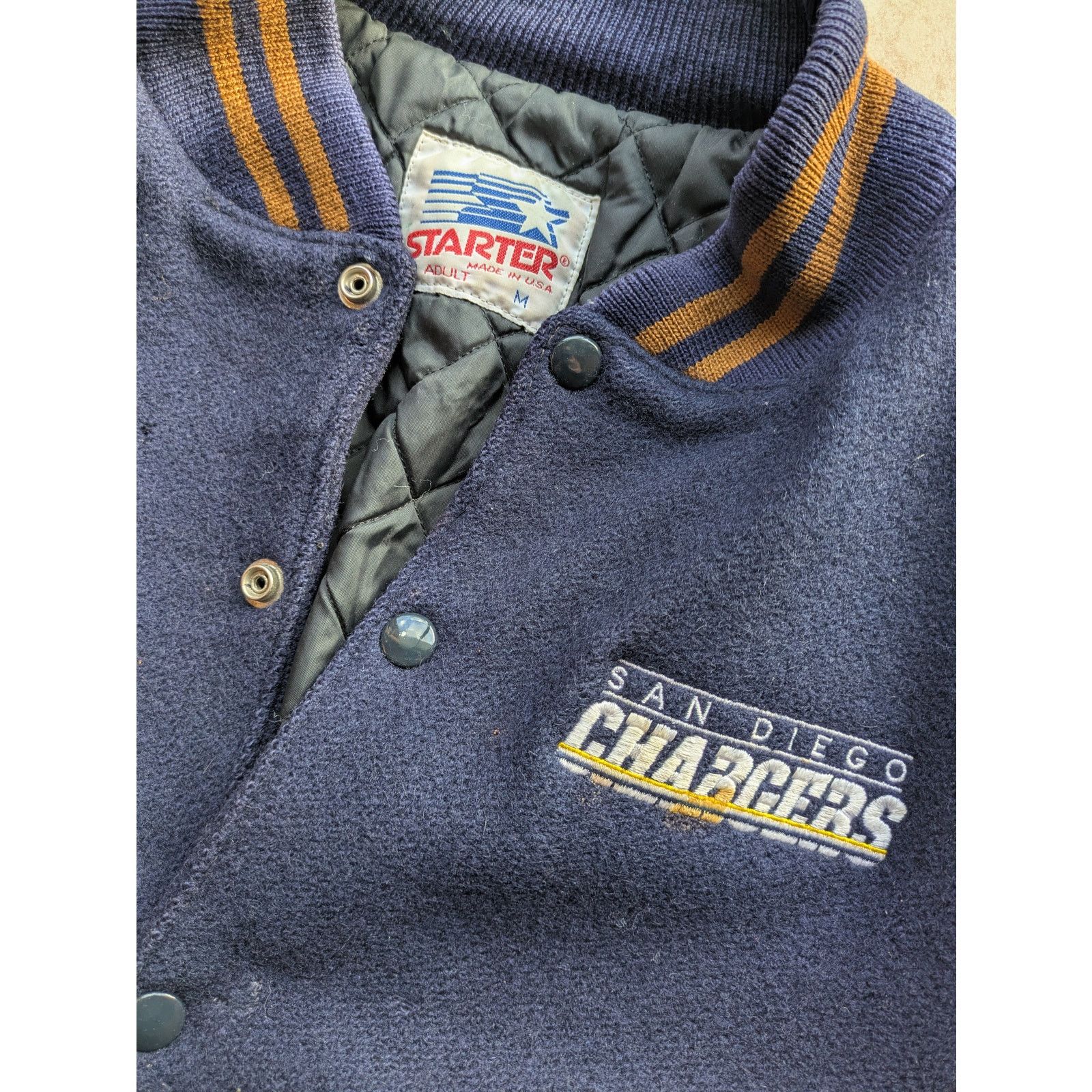 NFL × Starter SD Chargers RARE 90s STARTER varsity LEATHER wool M NFL vtg Size US M / EU 48-50 / 2 - 2 Thumbnail