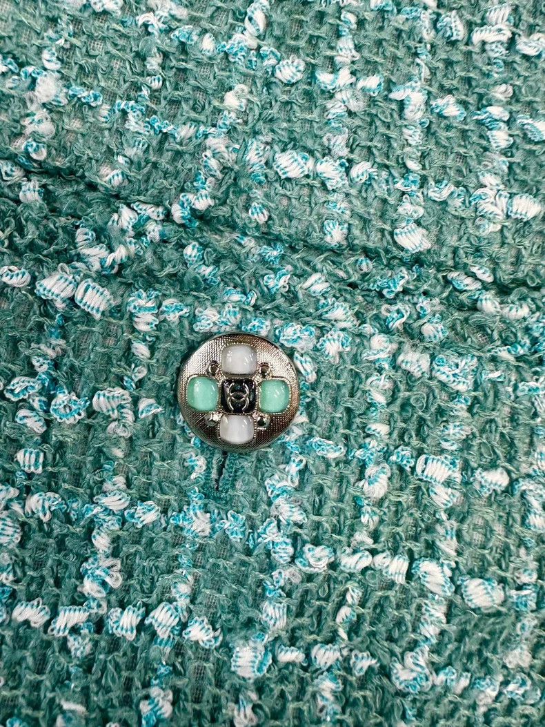 Chanel Chanel 23P Lake Blue Tweed Glazed Buckle Wide-leg Pants Size 25" / US 0 / IT 36 - 3 Thumbnail