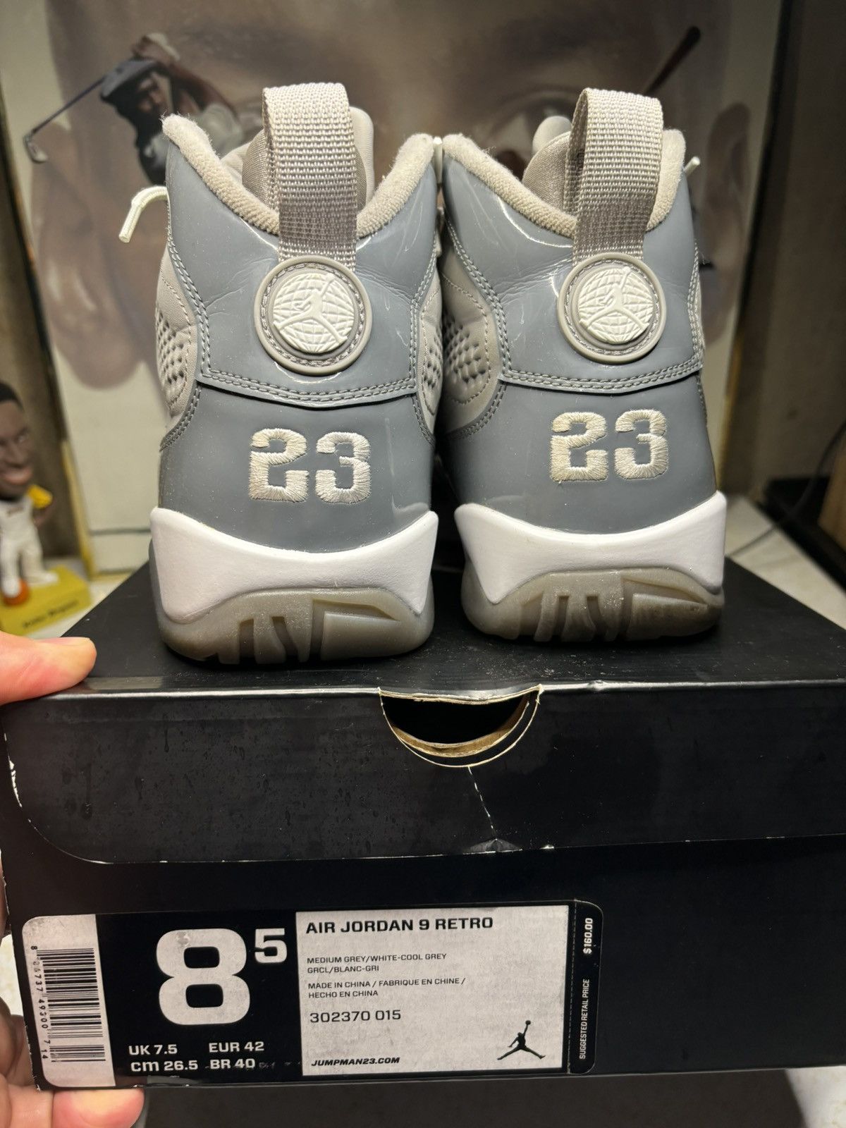 gs air jordan 9 retro cool grey 2012