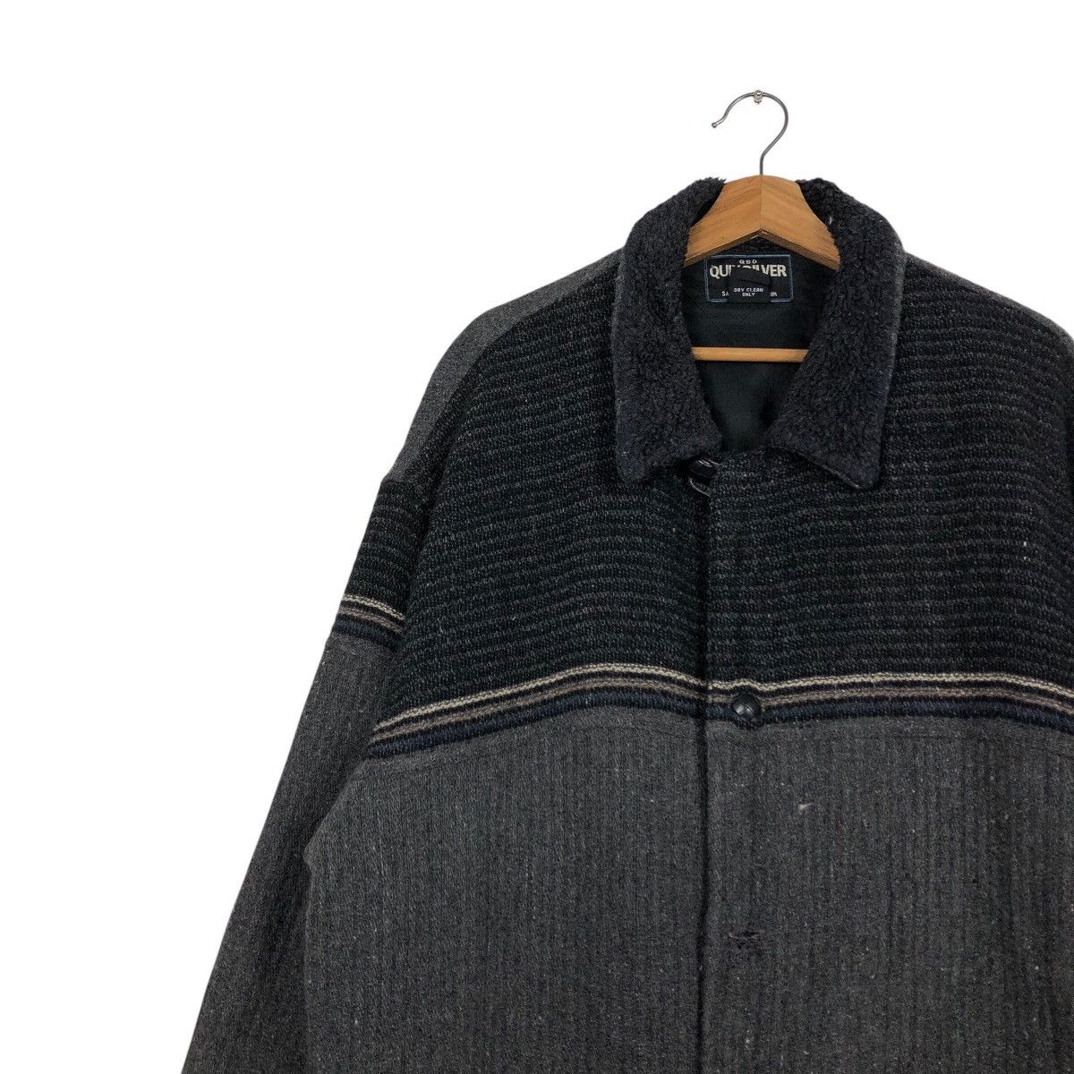 Japanese Brand × Quiksilver × Vintage 📌Vintage Wool Jacket Herringbone Quicksilver Button Size US L / EU 52-54 / 3 - 8 Thumbnail