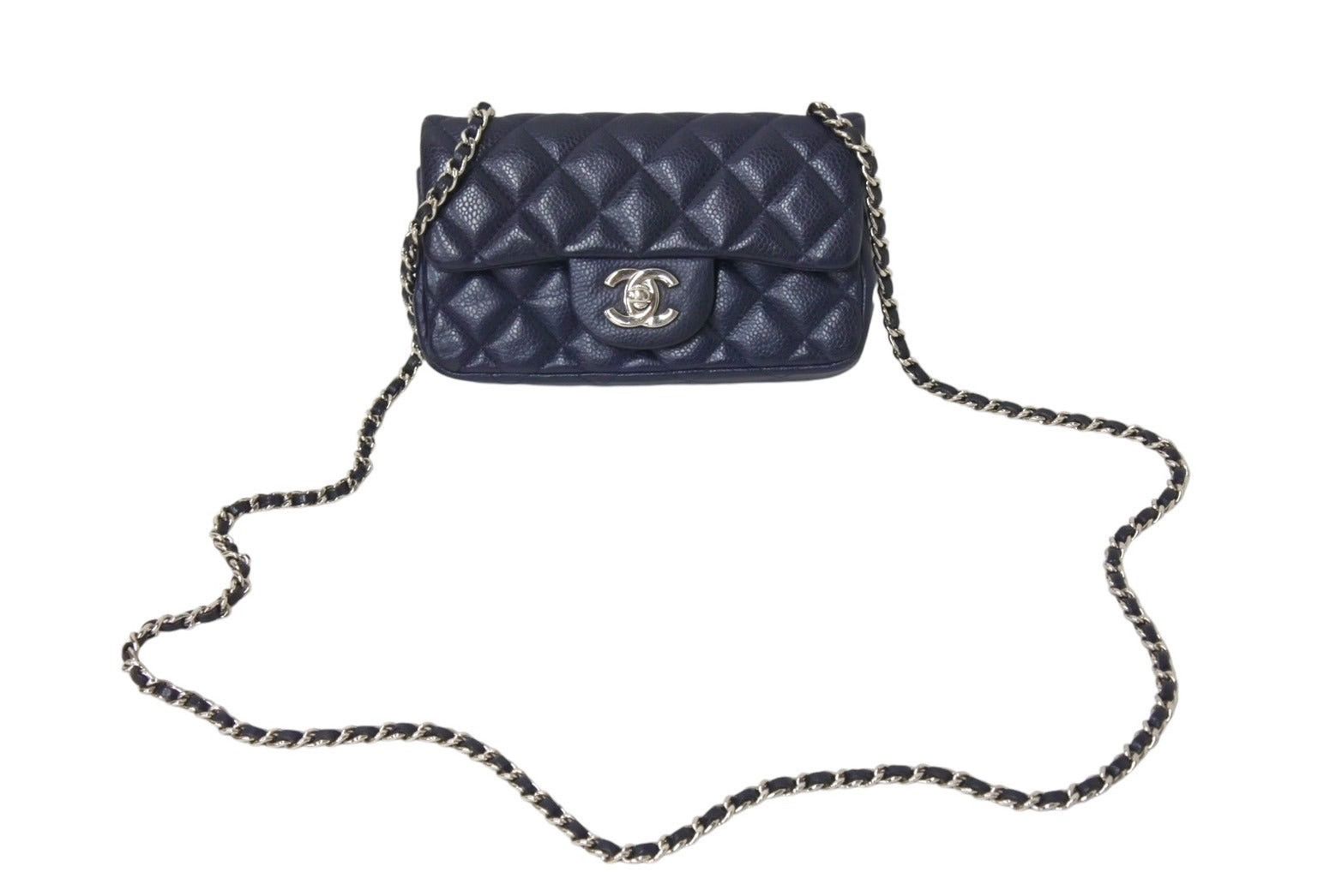 Chanel Mini Matelassé Shoulder Bag in Navy, Men's