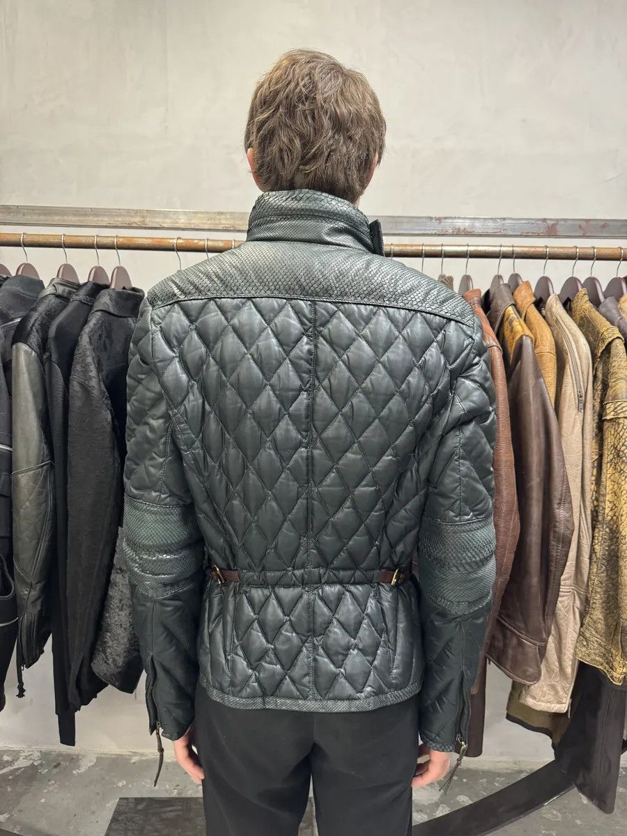 Roberto Cavalli AW2000 Roberto Cavalli Asymmetrical Ninja Python Dark Green Puffer Leather Jacket Size US S / EU 44-46 / 1 - 4 Thumbnail