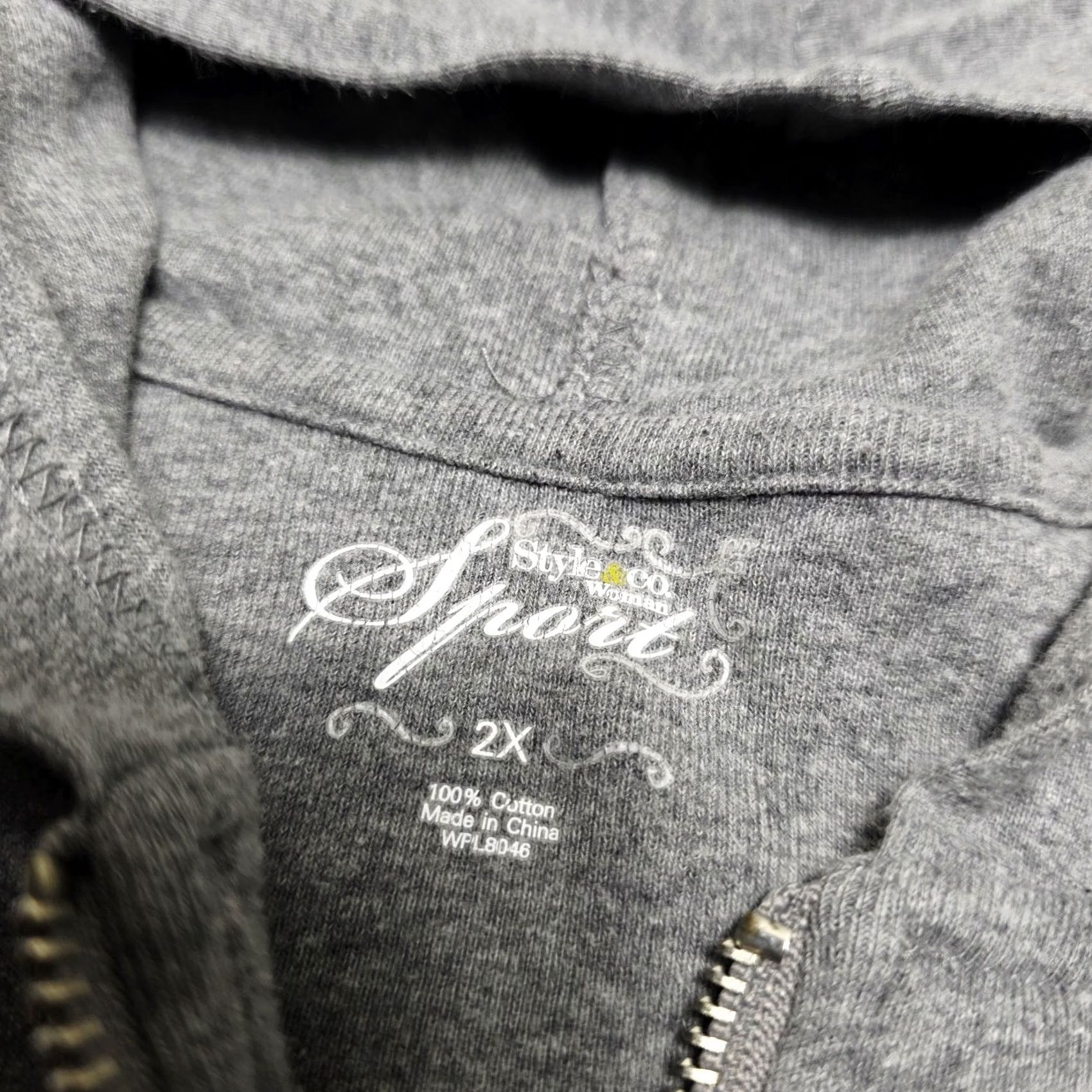 Vintage VINTAGE Style&Co. Sport Hoodie 2XL Roll Tab Sleeve Women’s Full Zip Grunge Y2K, Activewear, Casual, Gray Size XXL / US 16-18 / IT 52-54 - 5 Thumbnail