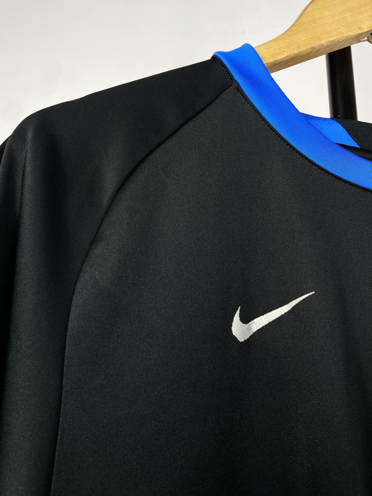 Nike × Vintage Vintage 00s NIKE Total 90 Black Sport Wear Jersey Size US L / EU 52-54 / 3 - 5 Thumbnail