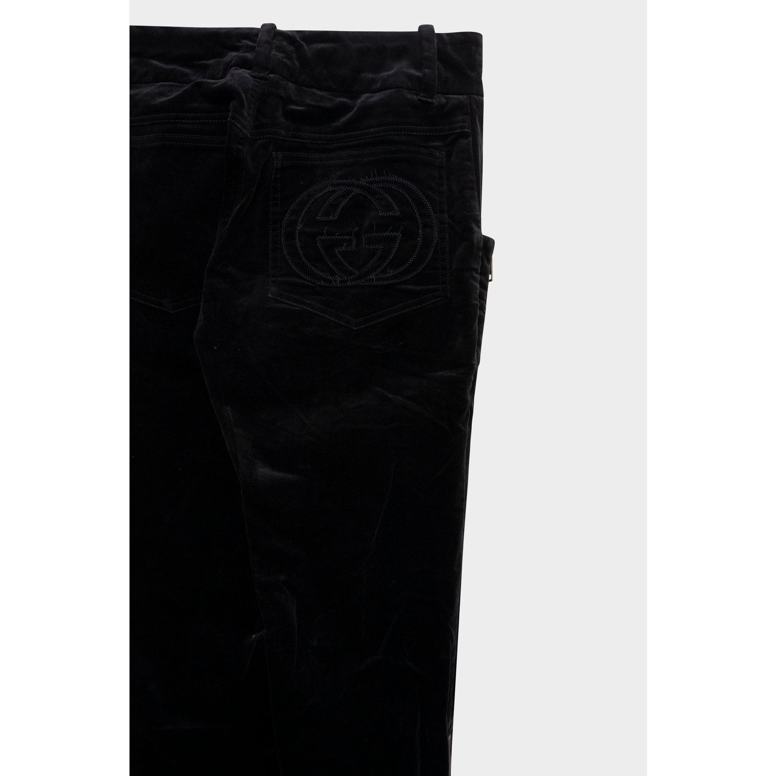 Gucci FW03 Tom Ford Velvet Zipper Pants Size US 26 / EU 42 - 3 Thumbnail