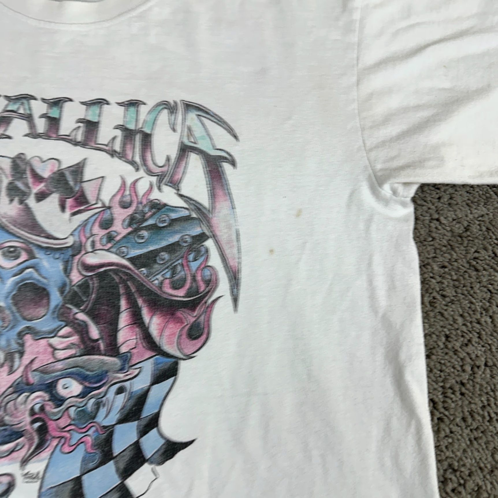 Vintage VINTAGE Metallica Shirt Mens Small/Medium White Nor Cal Skull California Metal Music Size US M / EU 48-50 / 2 - 4 Thumbnail