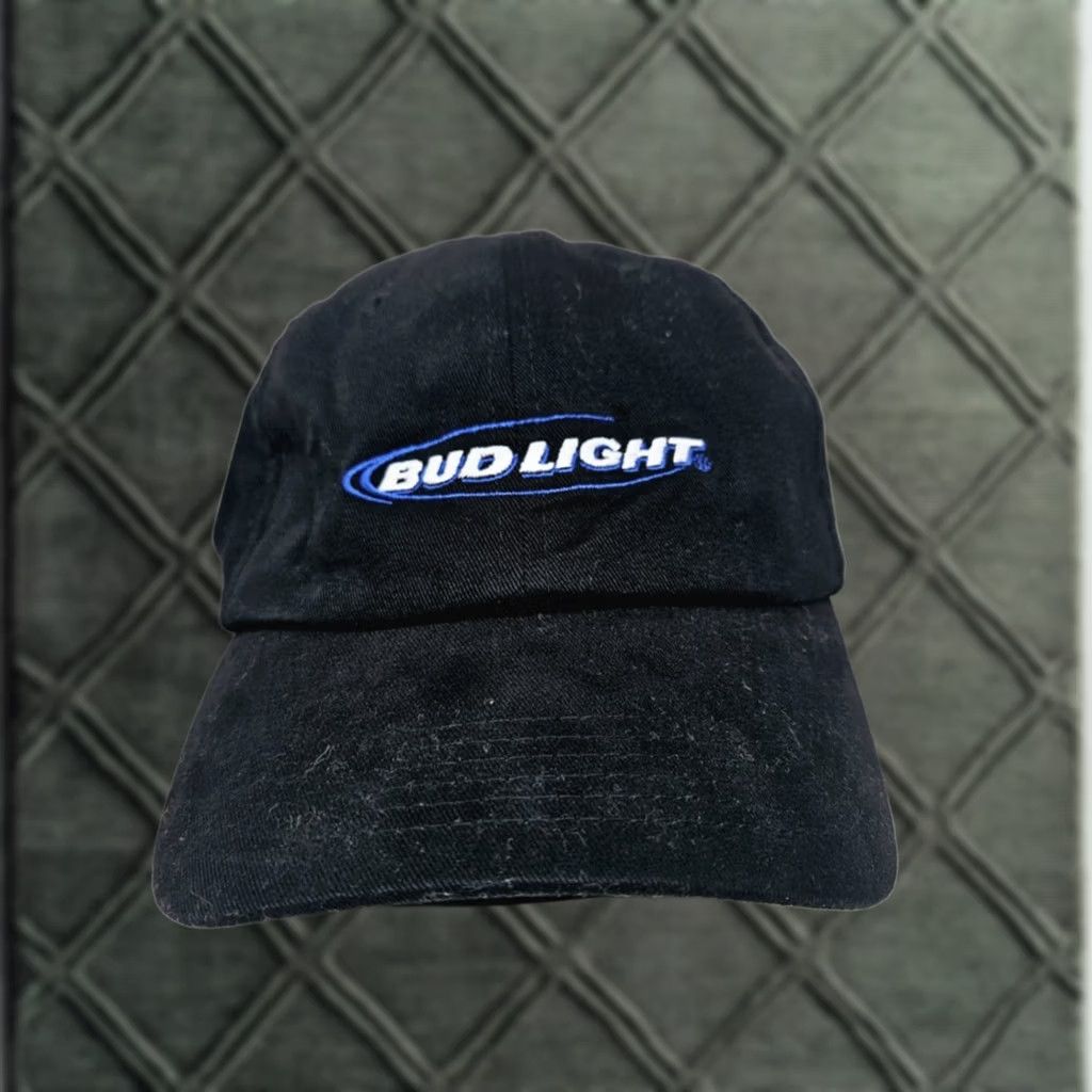Logo 7 VINTAGE Bud Light Embroidered Logo Strapback Hat Y2K Baseball Cap One Size Black Men Adjustable Beer USA Hats Size ONE SIZE - 1 Thumbnail