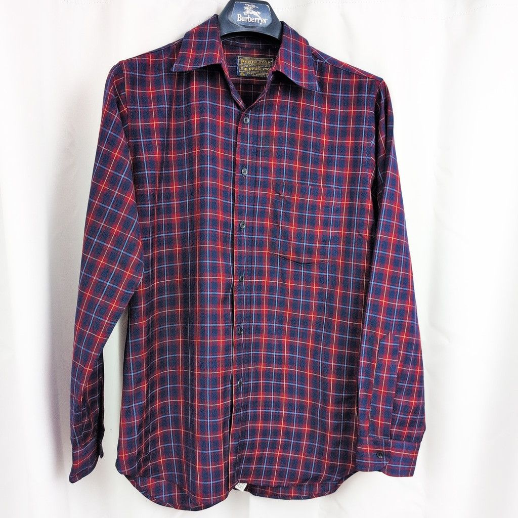 Pendleton × Vintage Vintage Men's Sir Pendleton Dense Knit Plaid Shirt Medium Size US M / EU 48-50 / 2 - 3 Thumbnail