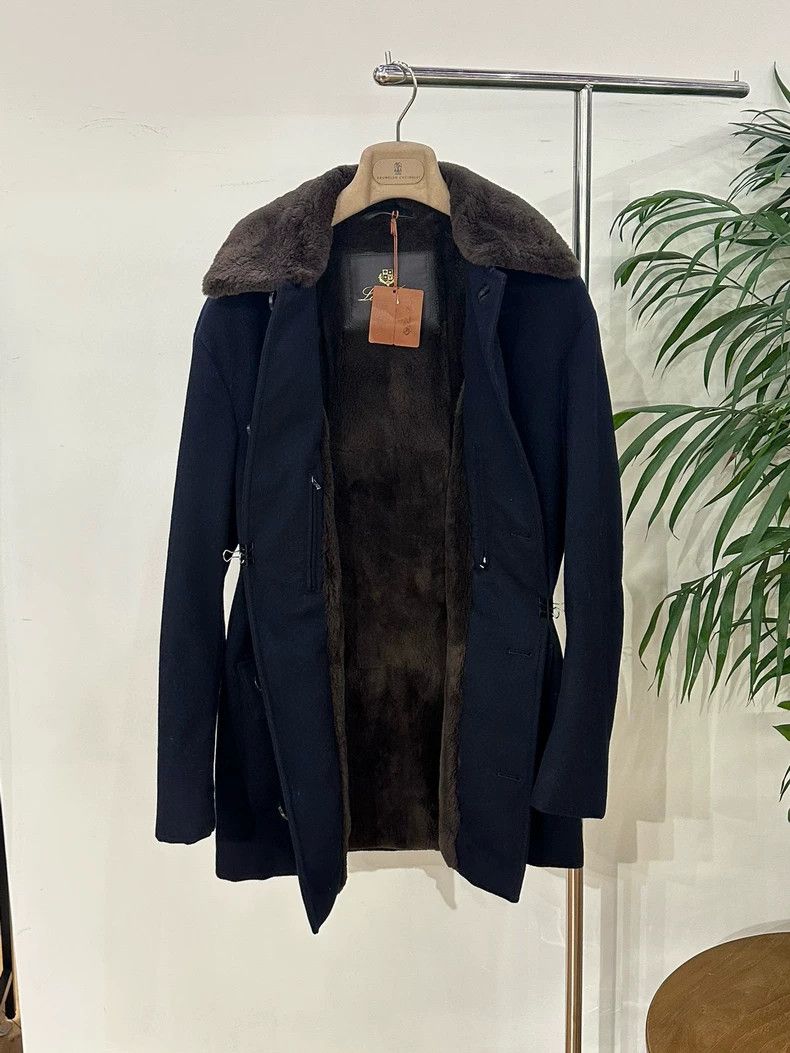 Loro Piana LORO PIANA Men's suede beaver fur cashmere jacket Size US XS / EU 42 / 0 - 7 Thumbnail