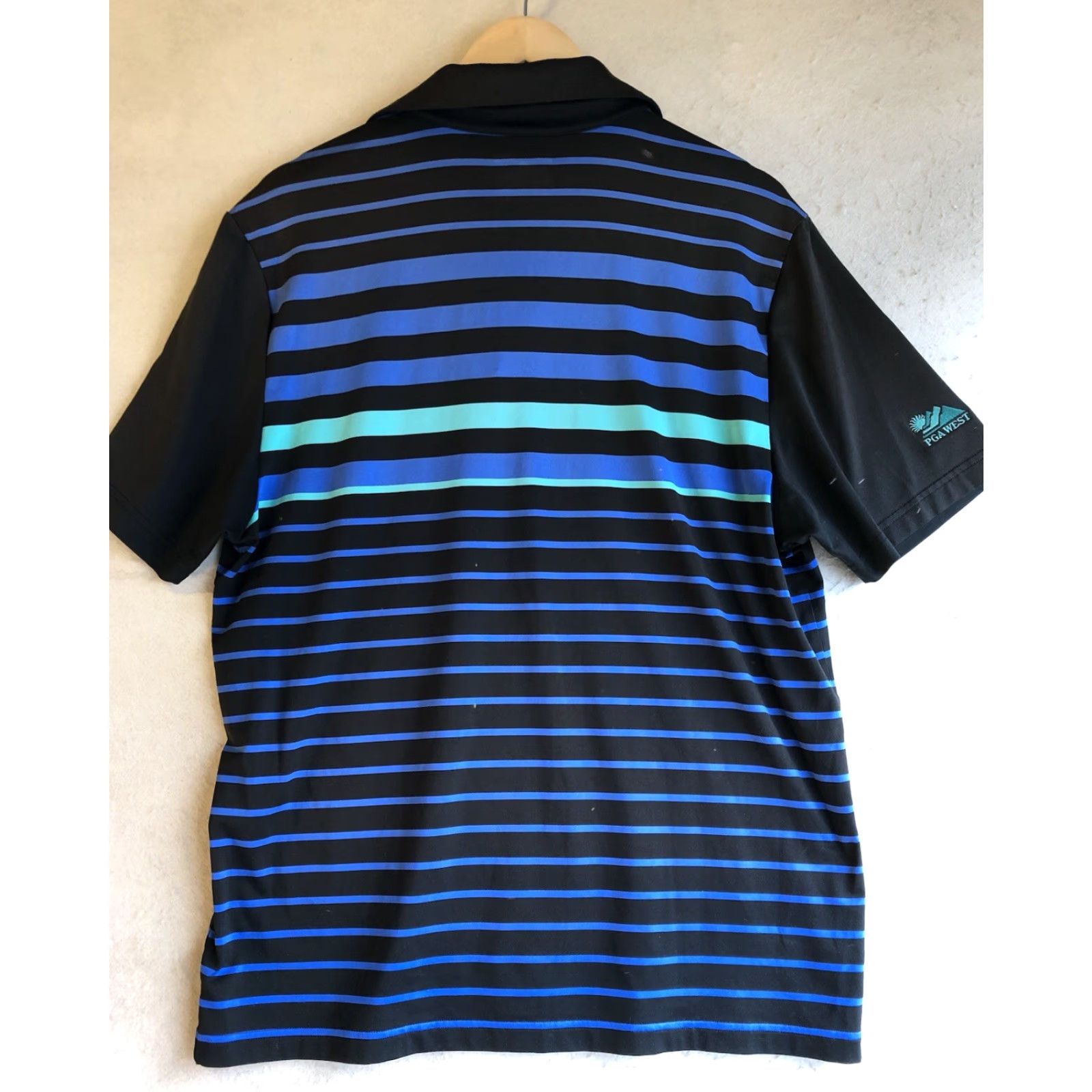 Under Armour Under Armour Shirt Mens L Striped Black Blue Sports Collar Casual Activewear Regular Size Size US L / EU 52-54 / 3 - 2 Thumbnail