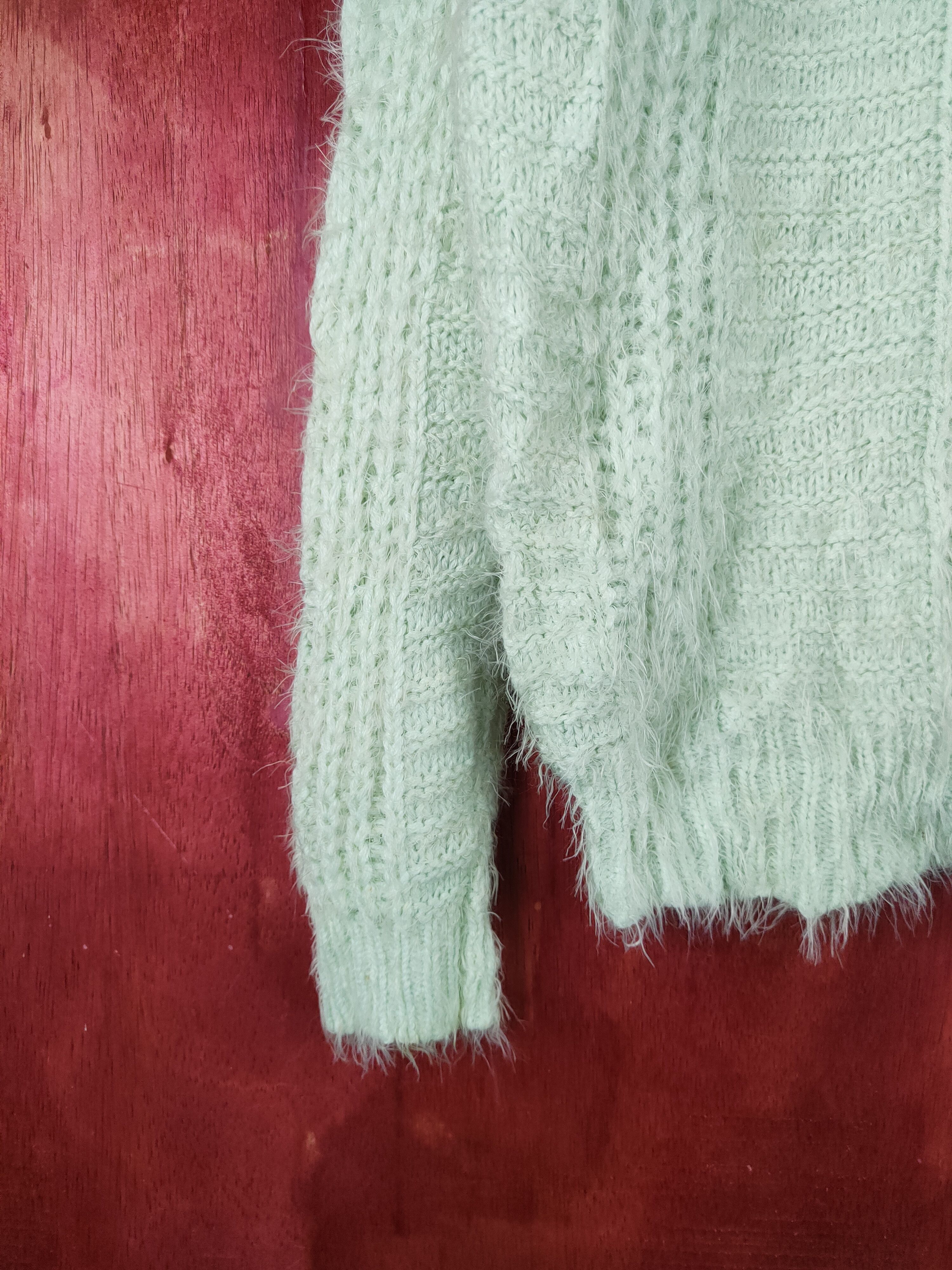 Japanese Brand × Vintage COOL DESIGN Pink Mix Mint Green Fur Mohair Knitwear Size L / US 10 / IT 46 - 4 Thumbnail
