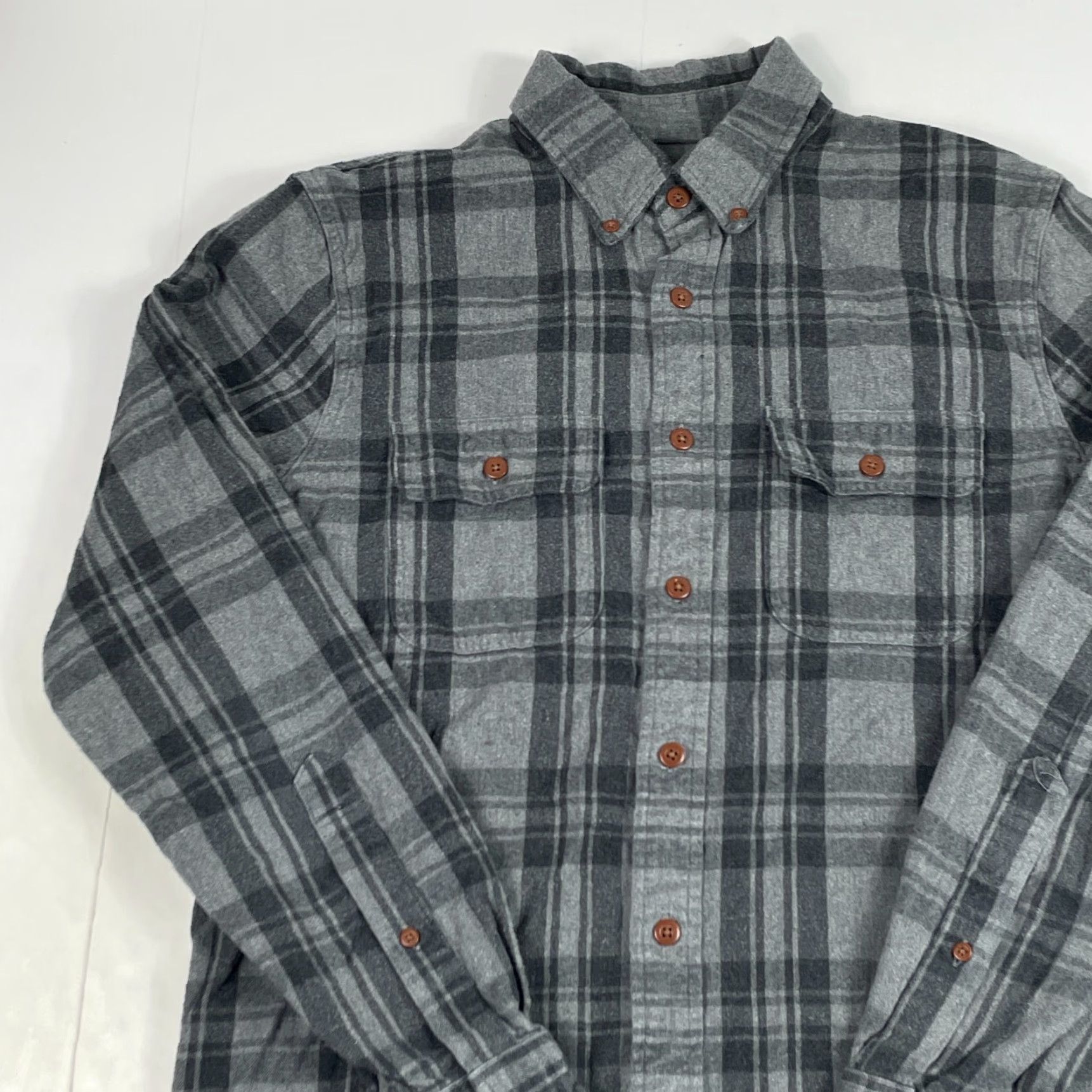 Abercrombie & Fitch VINTAGE Abercrombie & Fitch Shirt Mens Medium Gray Flannel Long Sleeve Button Down Hiking Size US M / EU 48-50 / 2 - 2 Thumbnail