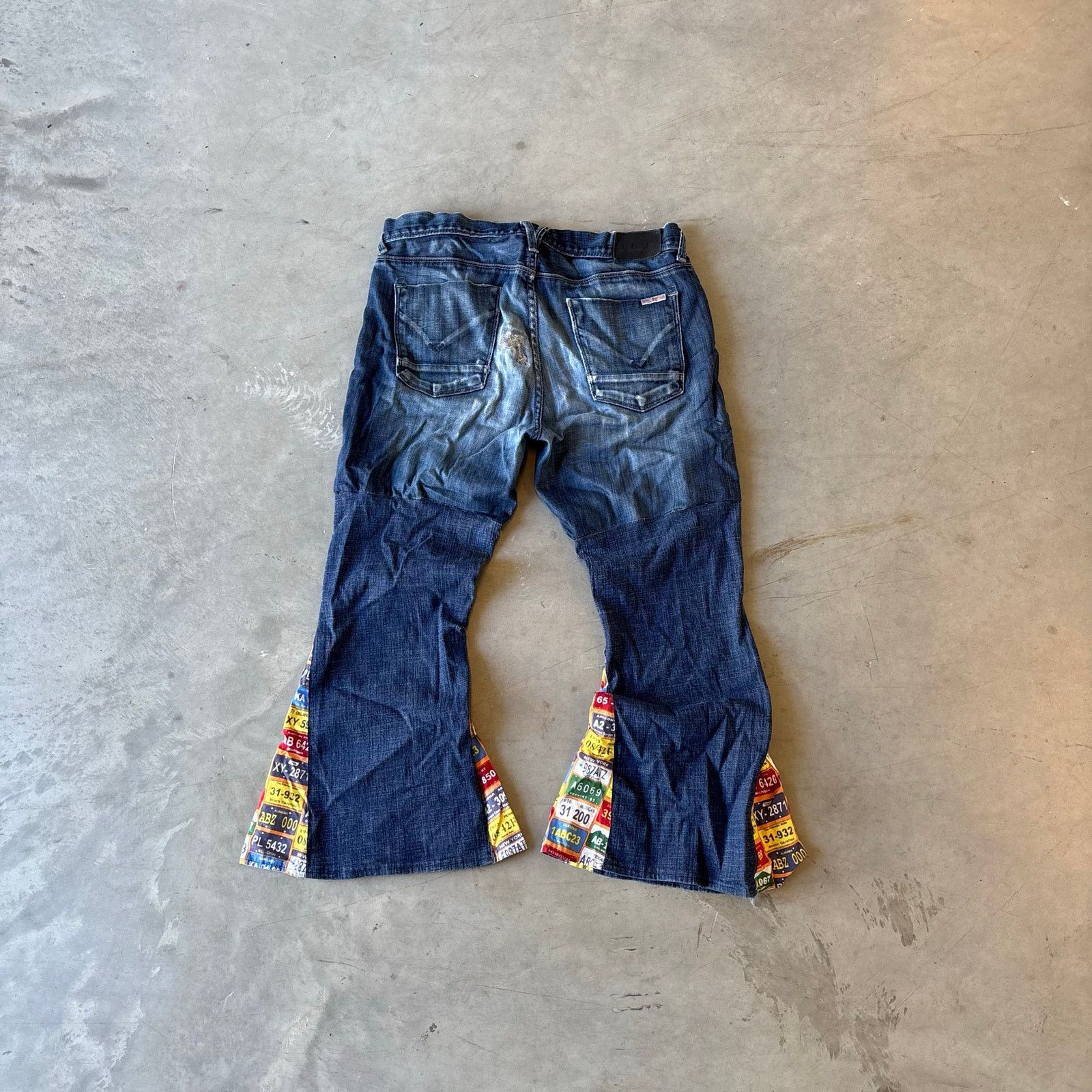 Vintage vintage preworked flared distressed jeans Size US 33 - 4 Thumbnail