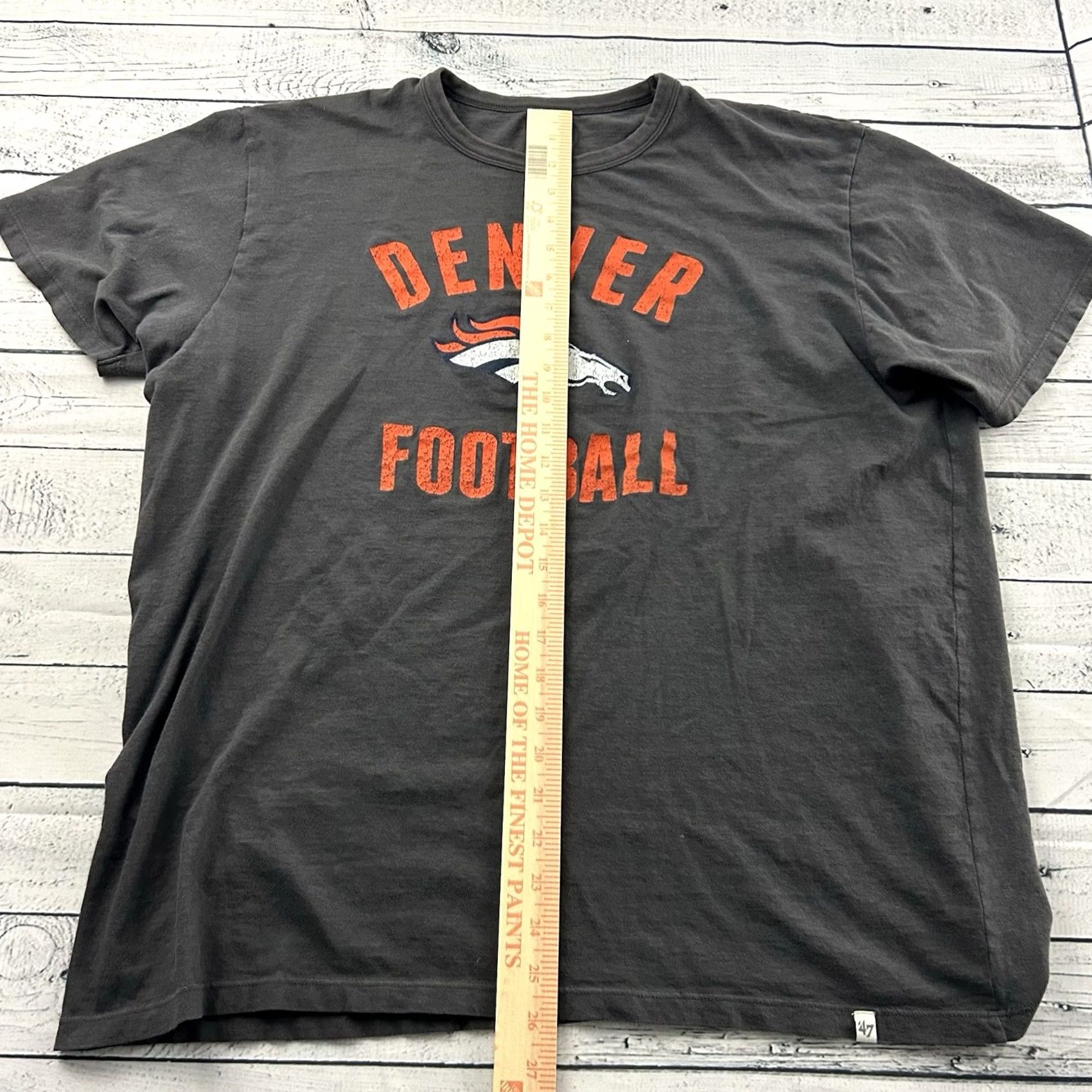 47 47 Brand Denver Broncos T-Shirt Mens XL Gray Short Sleeve Shirt Size US XL / EU 56 / 4 - 2 Thumbnail