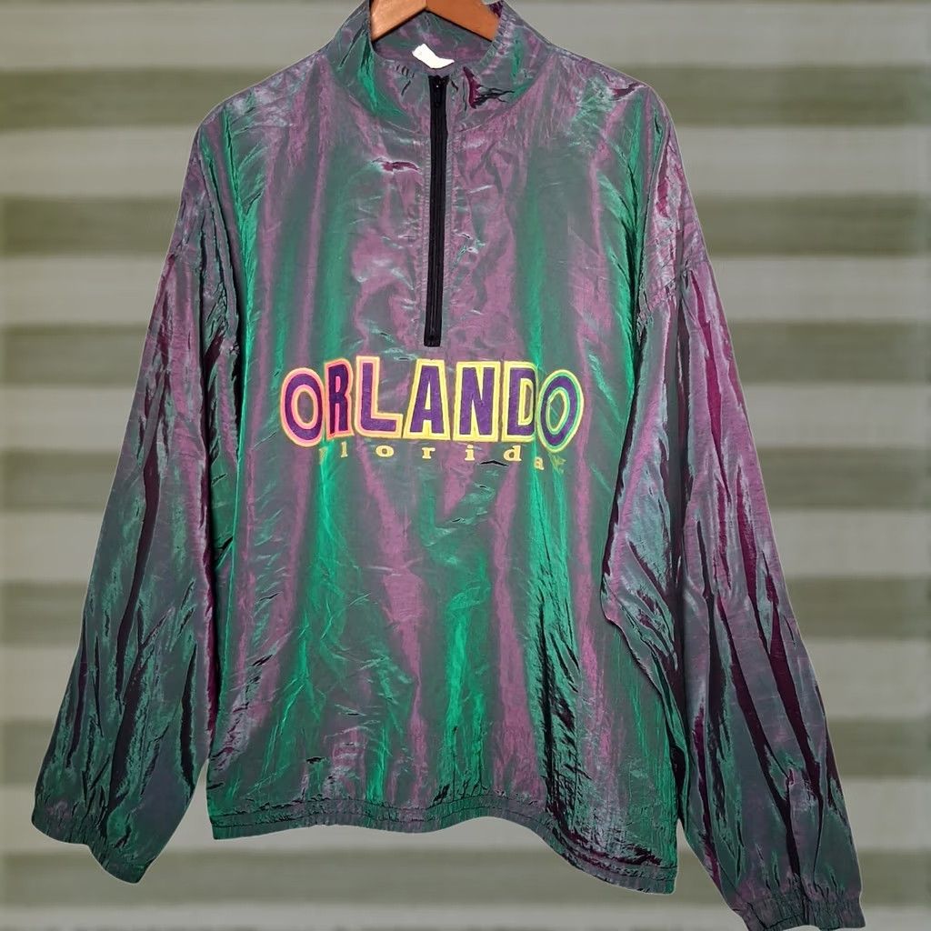 Vintage VINTAGE Volley Air Gear Windbreaker Jacket One Size Men Green Iridescent 90s Beach Florida 1/4 zip Size US M / EU 48-50 / 2 - 1 Thumbnail