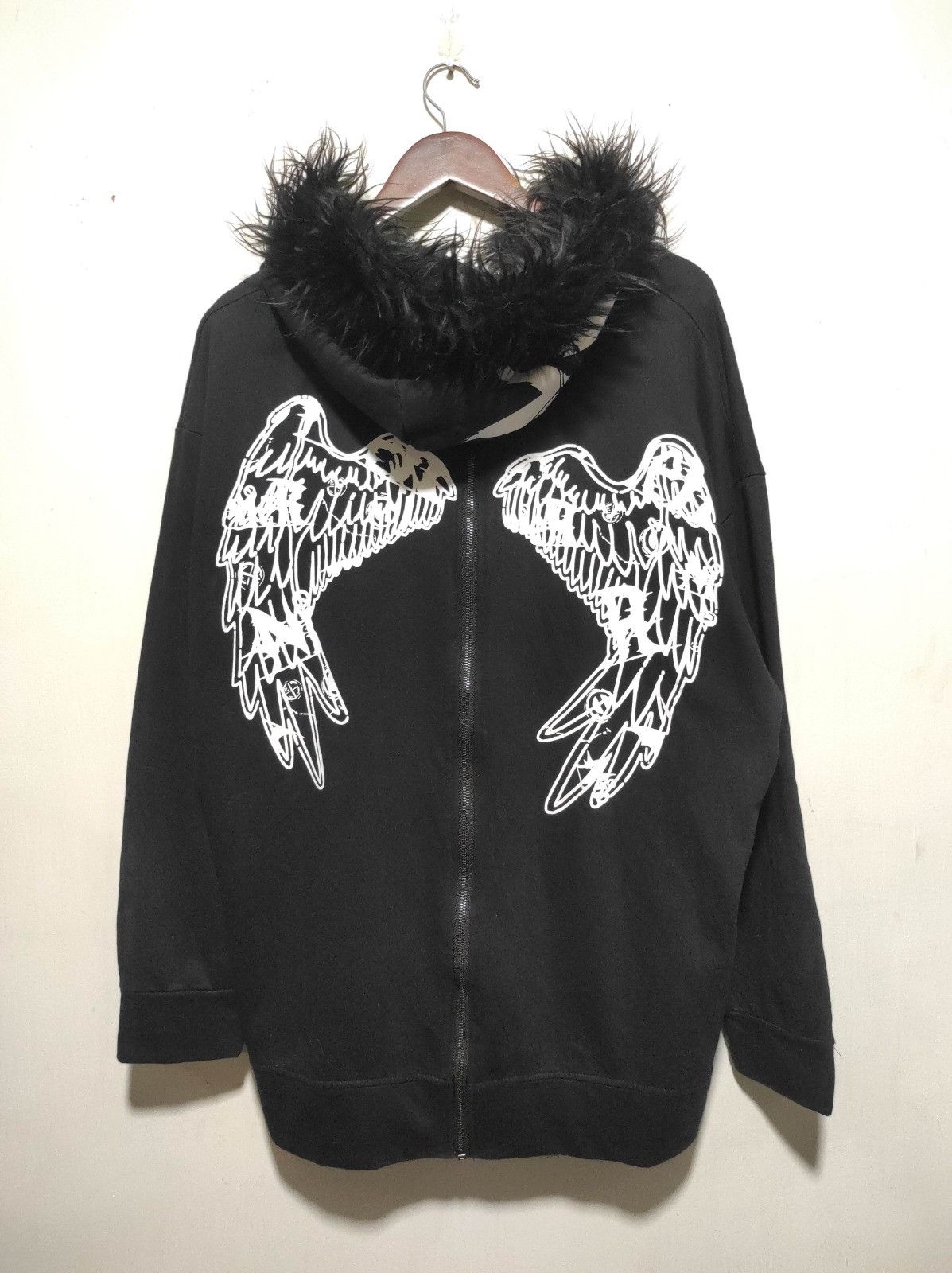 Japanese Brand Nier Clouting wings back zip fur hoodie LGB style Size US XL / EU 56 / 4 - 11 Thumbnail
