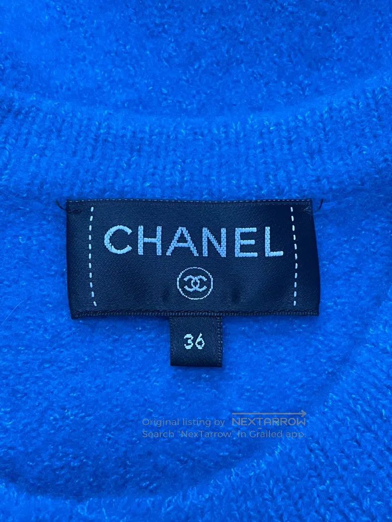 Chanel Chanel Blue round-neck knitted cardigan coat Size XS / US 0-2 / IT 36-38 - 4 Thumbnail