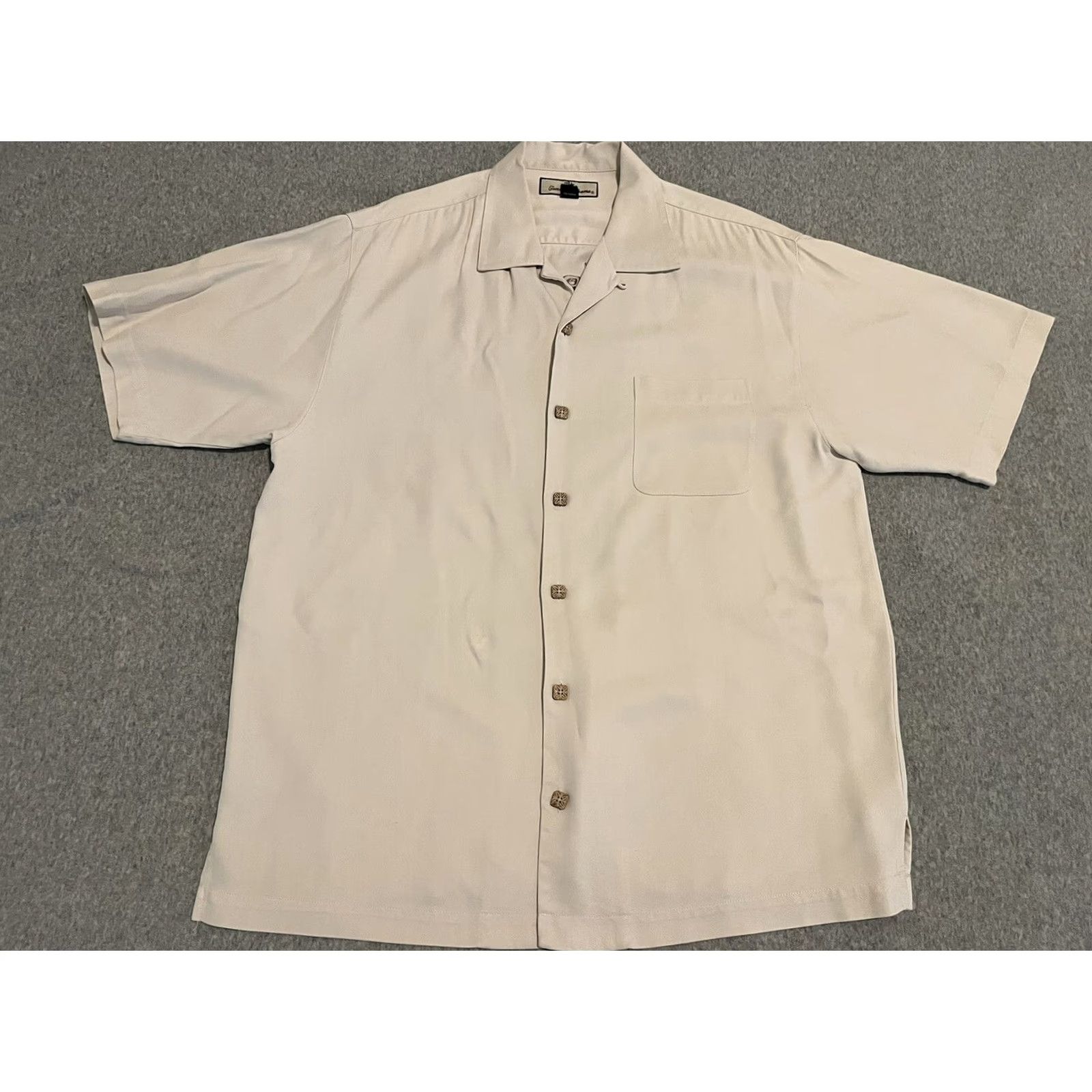 Tommy Bahama Tommy Bahama Silk Embroidered Shirt Golf Mens Medium Shirt Silk Embroidered Ivory M Mens Size US M / EU 48-50 / 2 - 3 Thumbnail