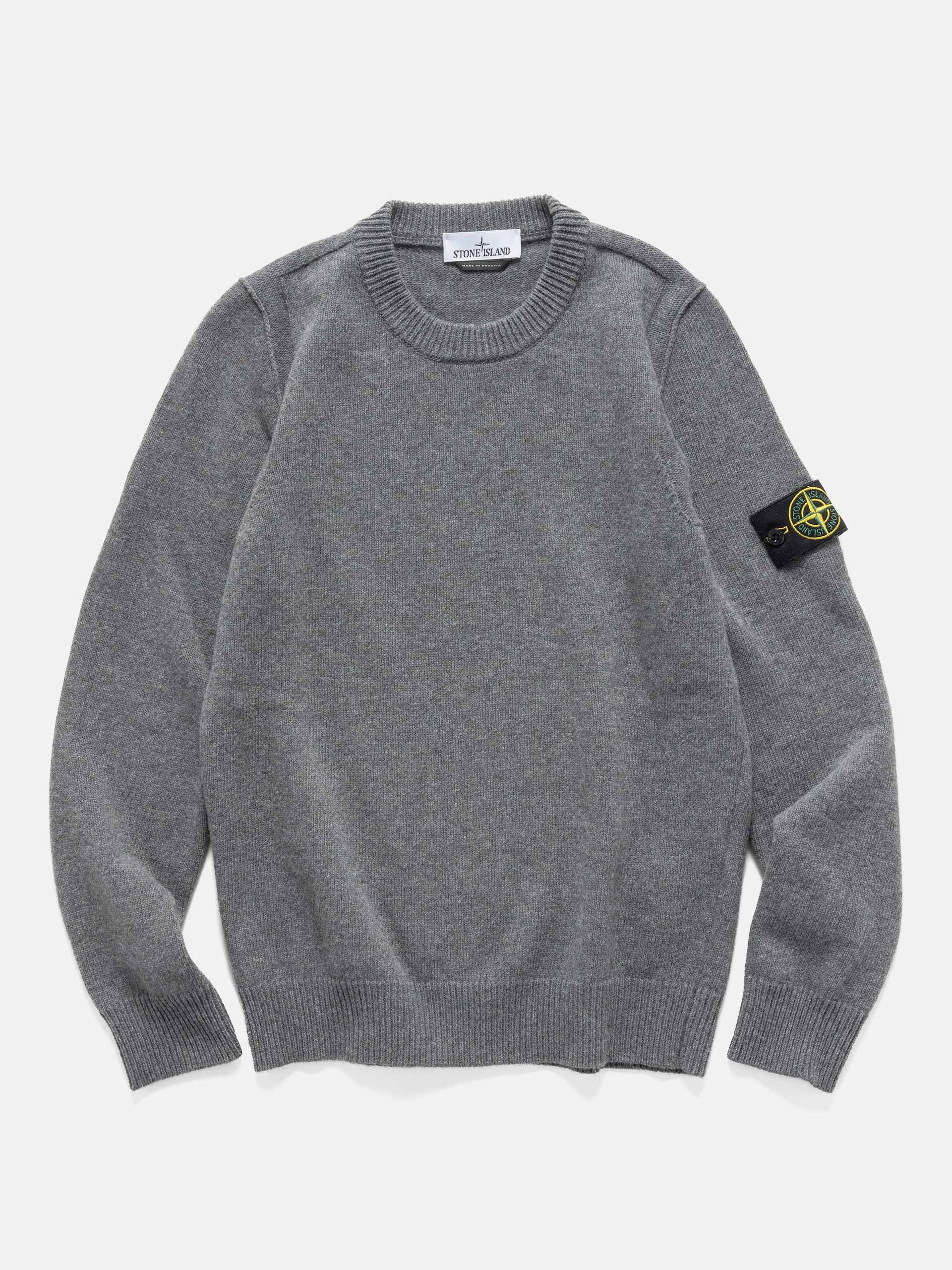 Reverse Stitch Lambswool Knit Sweater Melange Cement