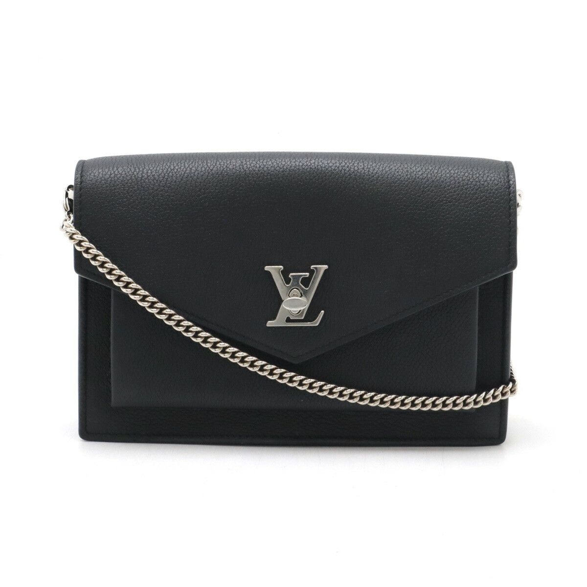 Louis Vuitton Louis Vuitton Calf Leather Pochette Lockme Chain 2Way Bag M63471 Leather Shoulder Bag M63471 in Black, Women's