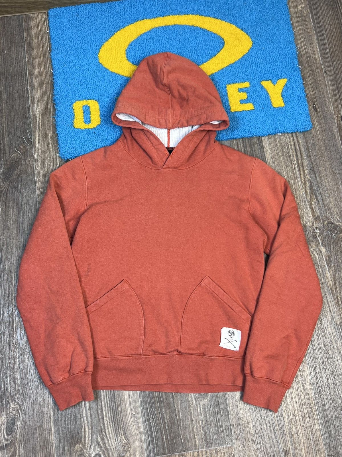 image of Pledge Japanese Scull Orange Heavy Hoodie, Men's (Size Medium)