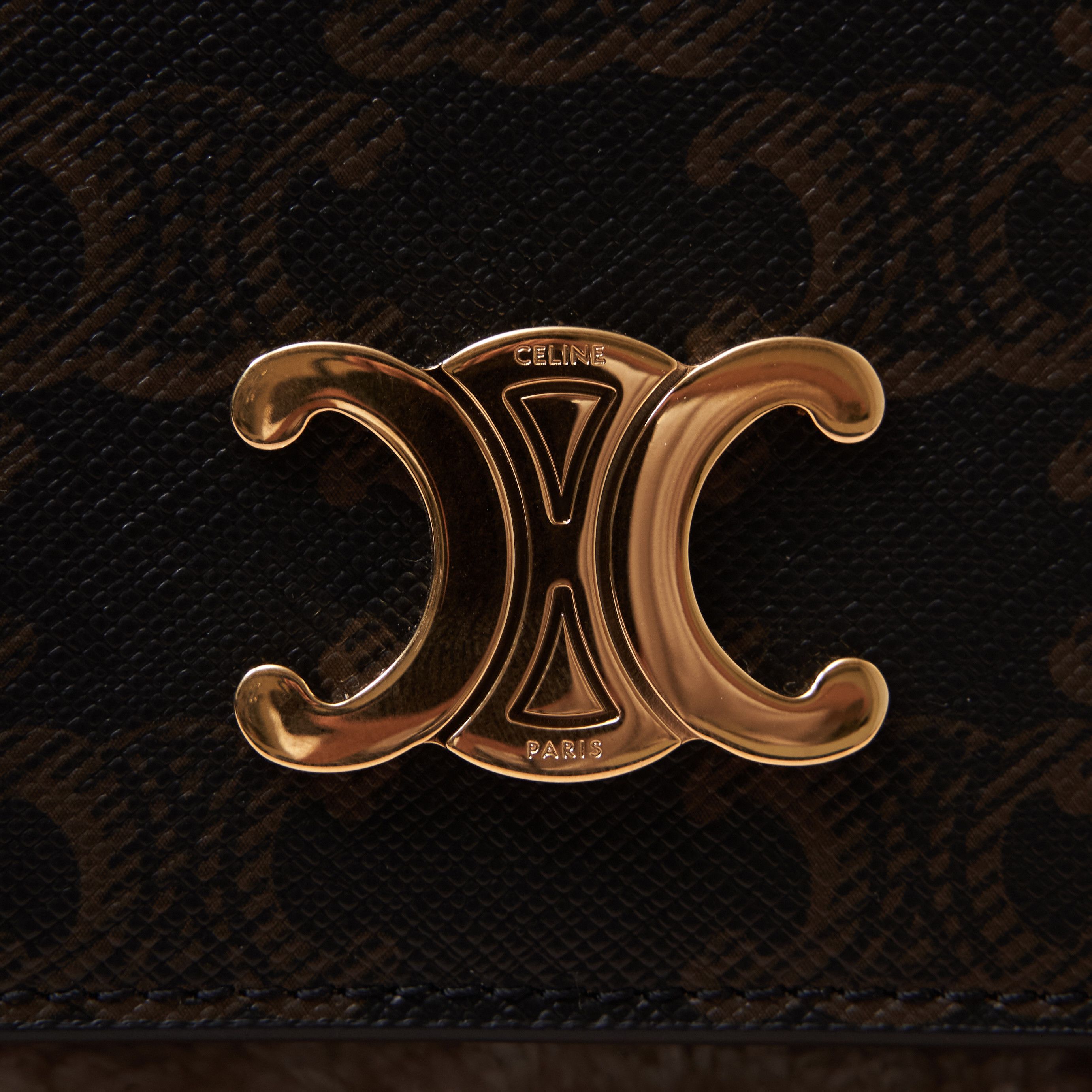 Celine CELINE Triomphe Compact Wallet In Triomphe Canvas TAN Size ONE SIZE - 2 Thumbnail