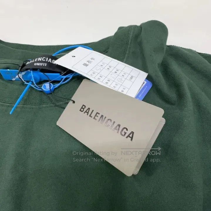 Balenciaga Balenciaga Green Logo Crew Neck T. Size US S / EU 44-46 / 1 - 4 Thumbnail