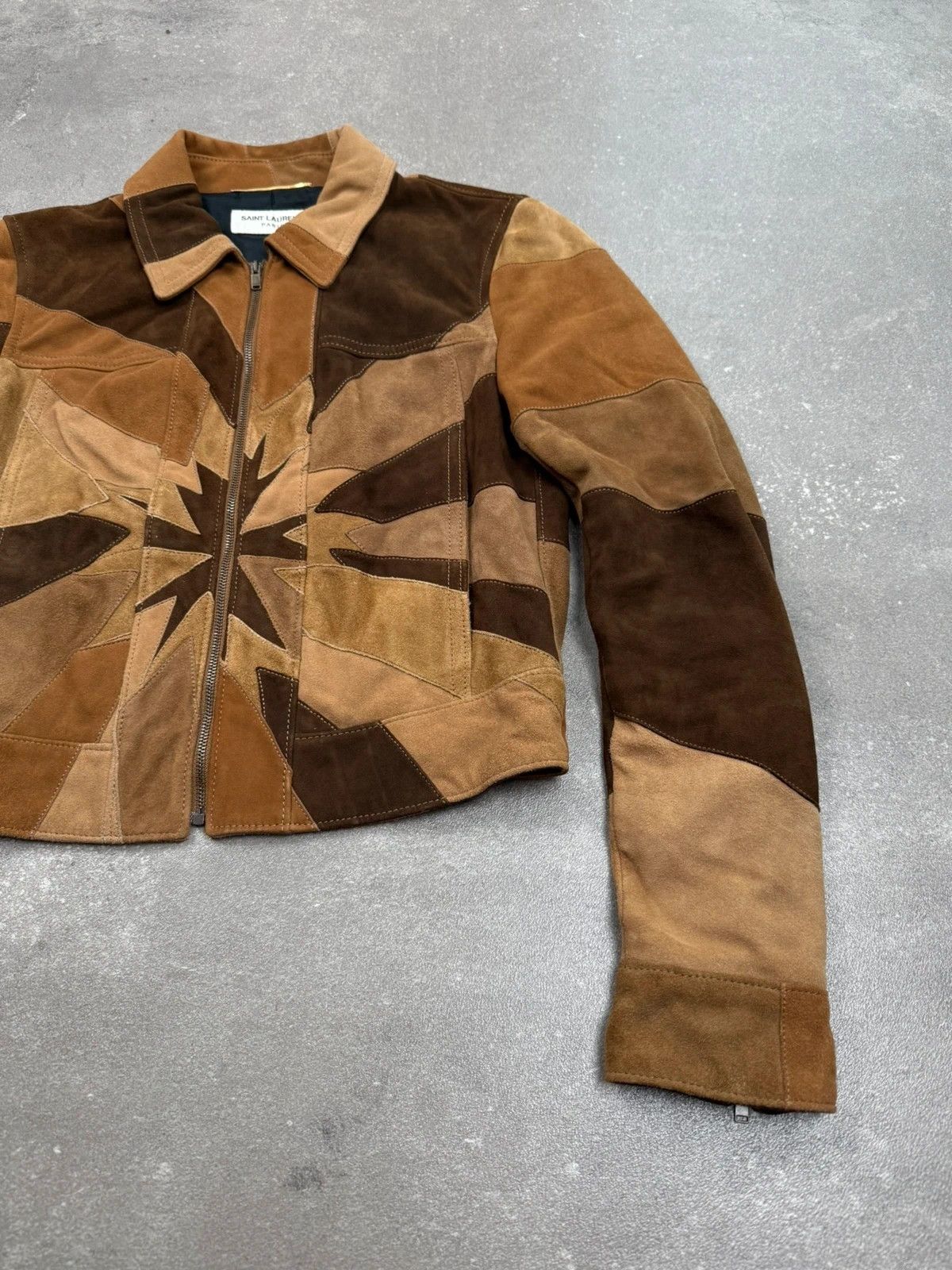 Saint Laurent Paris Saint Laurent Patchwork leather jacket SS2014 Hedi Slimane Size XS / US 0-2 / IT 36-38 - 2 Thumbnail