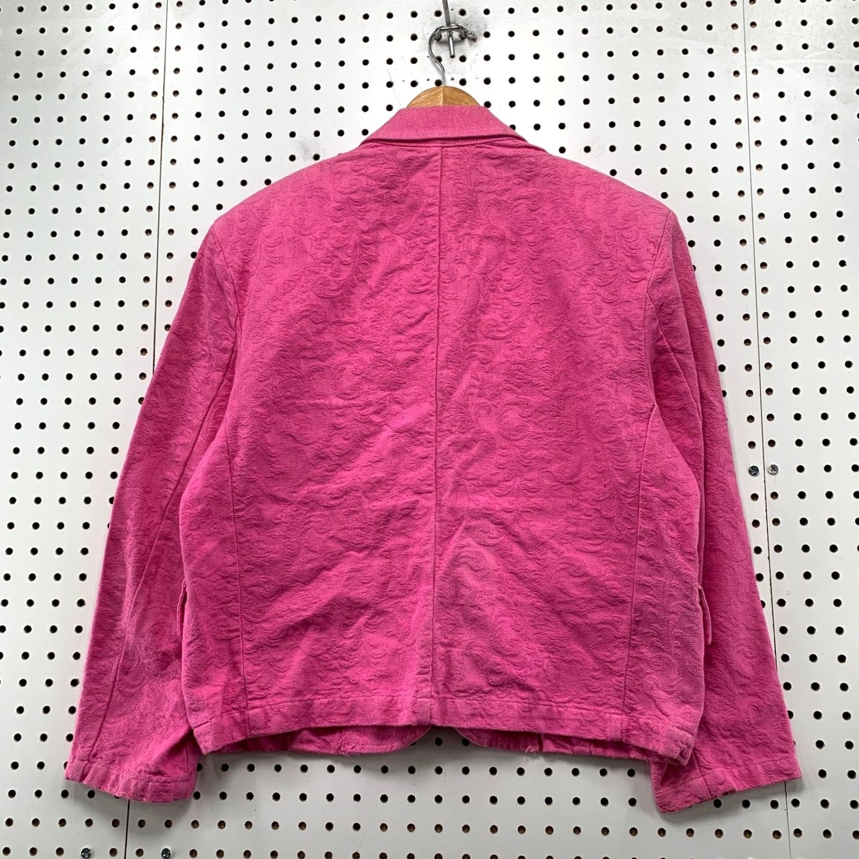 Guess VINTAGE Guess Blazer Womens M Pink Floral 90s Cotton Textured Glam 90s Mens Womens Size M / US 6-8 / IT 42-44 - 2 Thumbnail
