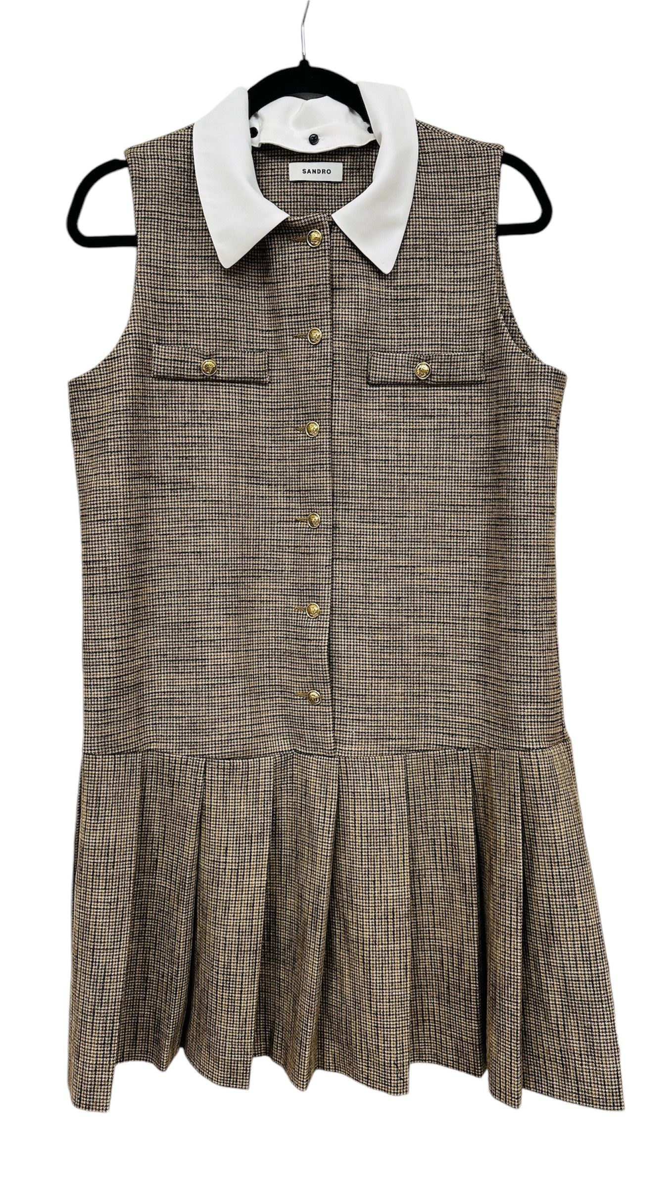 Sandro Short micro houndstooth dress Size XS / US 0-2 / IT 36-38 - 1 Thumbnail