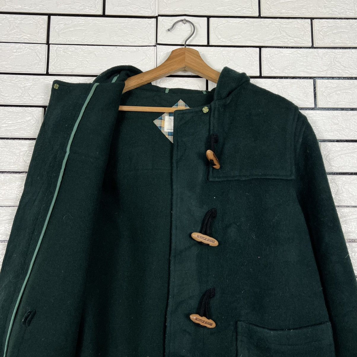 Vintage THE SCOTCH HOUSE Green Hooded Duffle Coat #4140-C189 Size US L / EU 52-54 / 3 - 10 Thumbnail