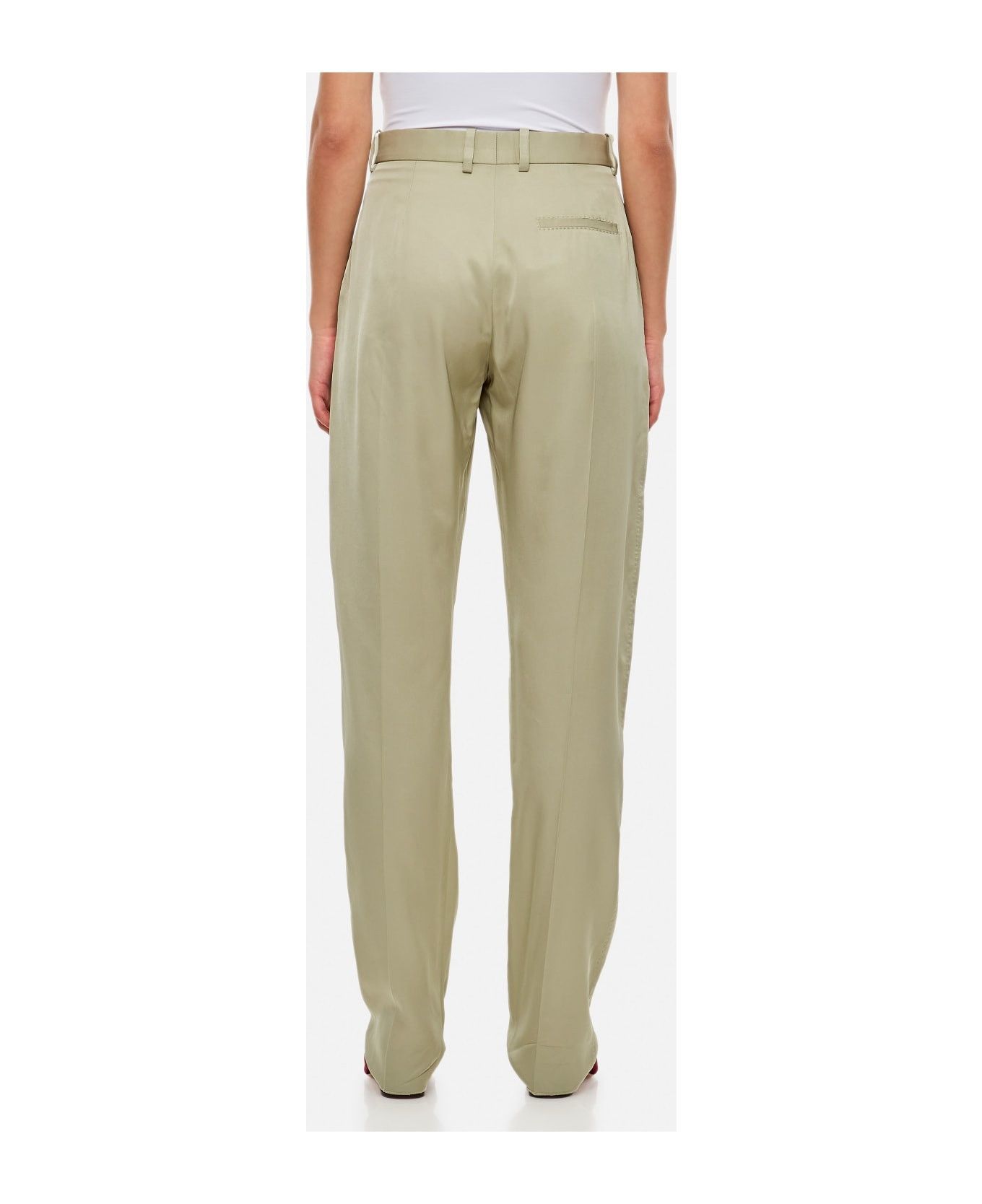 Bottega Veneta o1n1vont0625 Viscose Twill Straight Pant in Beige Size 30" / US 8 / IT 44 - 3 Thumbnail