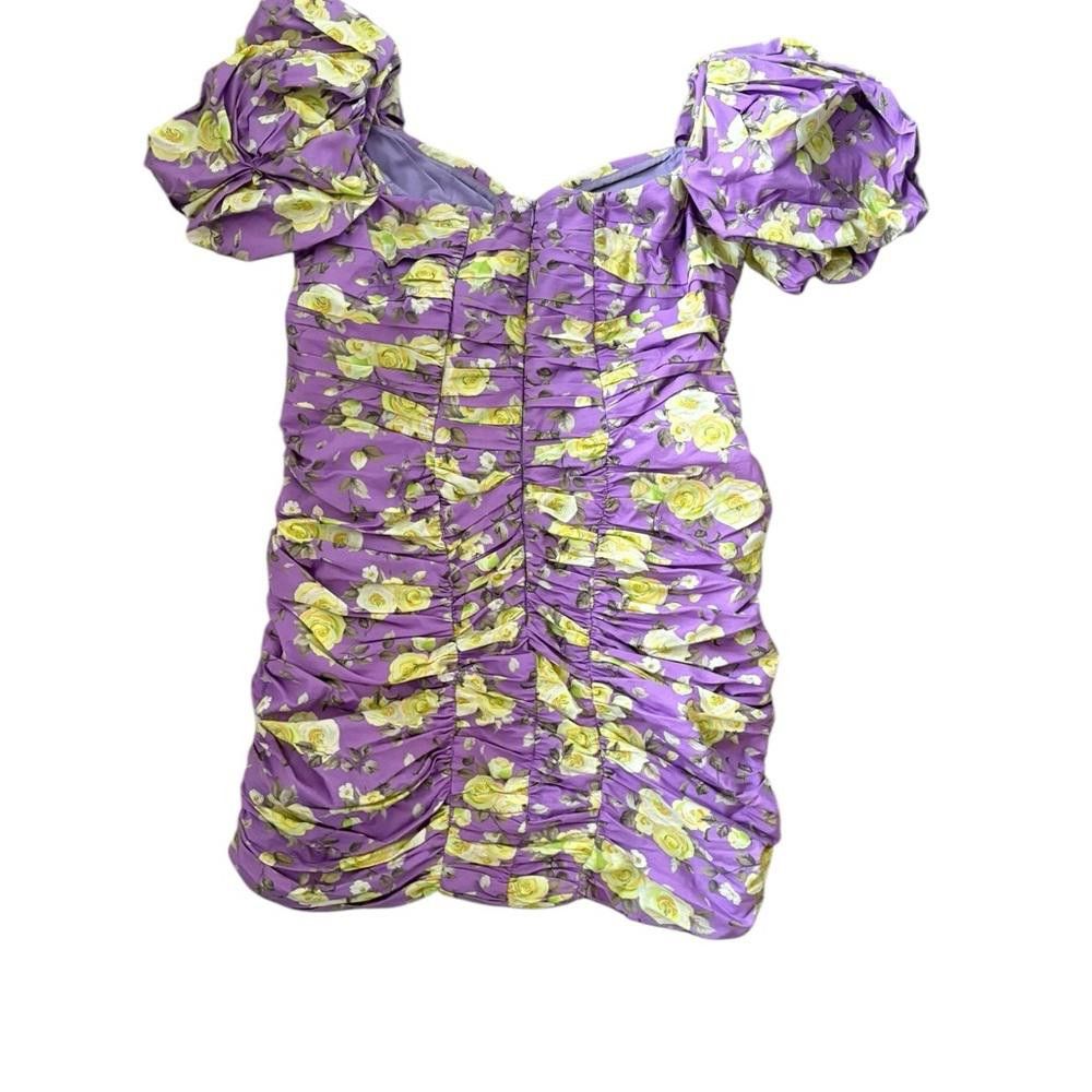 Designer Giuseppe Di Morabito Floral Print Puff Sleeve Mini Dress Size S / US 4 / IT 40 - 12 Thumbnail