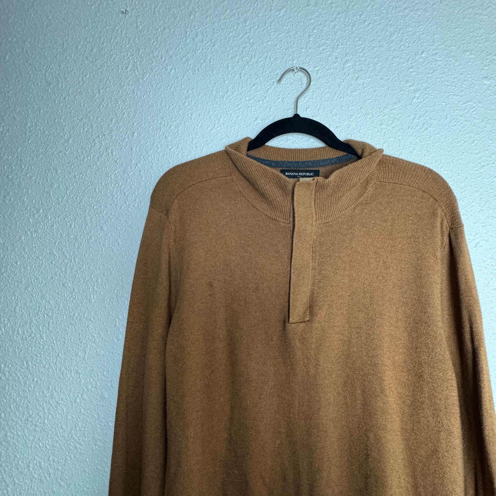 Banana Republic Banana Republic Men’s Premium Half Zip Sweater Brown Size M Size US M / EU 48-50 / 2 - 2 Thumbnail