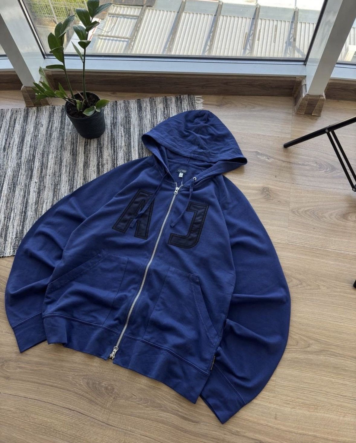 Armani × Vintage Armani Jeans Vintage Big logo Zip Hoodie Size US M / EU 48-50 / 2 - 2 Thumbnail