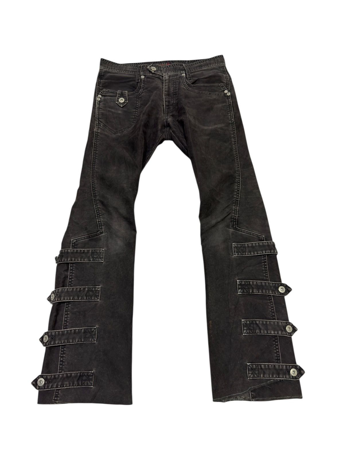 Morgan Homme Japanese brand x Morgan Homme strap bondage flared trousers Size US 31 - 1 Thumbnail