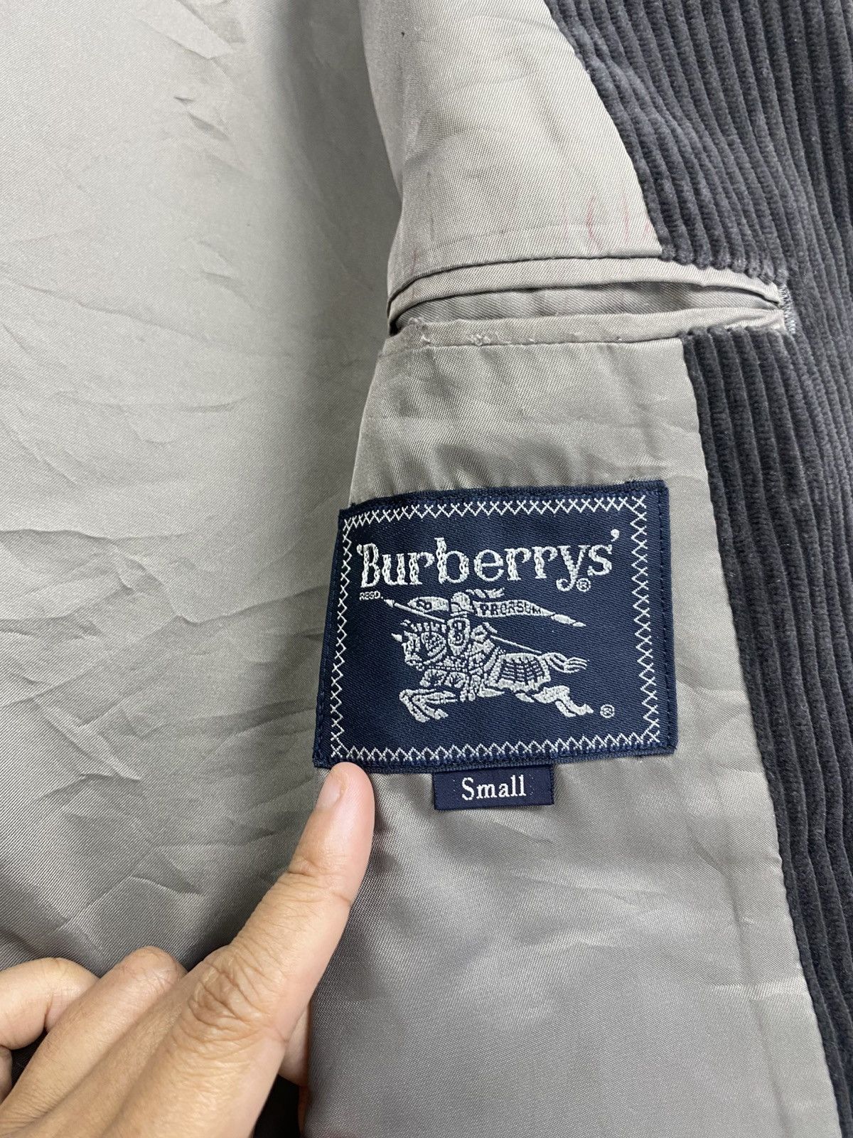 Burberry × Vintage Vtg 90s Burberrys London Corduroy Blazer Jacket Size US M / EU 48-50 / 2 - 8 Thumbnail