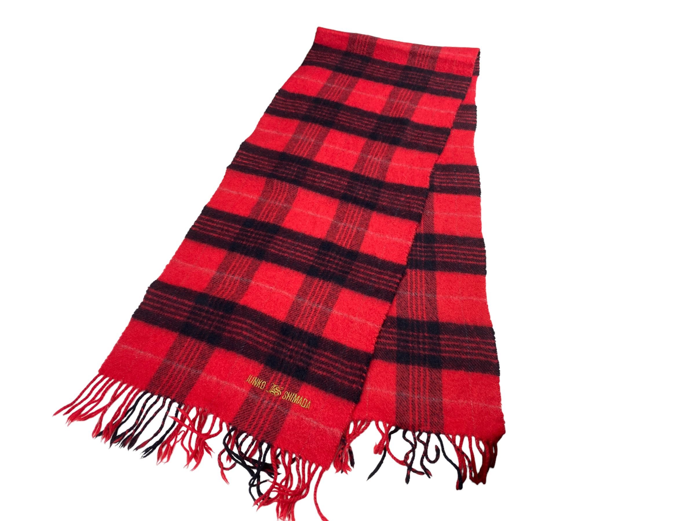 Junko Shimada × Vintage Vintage Junko Shimada Checkered Scarf – 90s Designer Size ONE SIZE - 2 Thumbnail