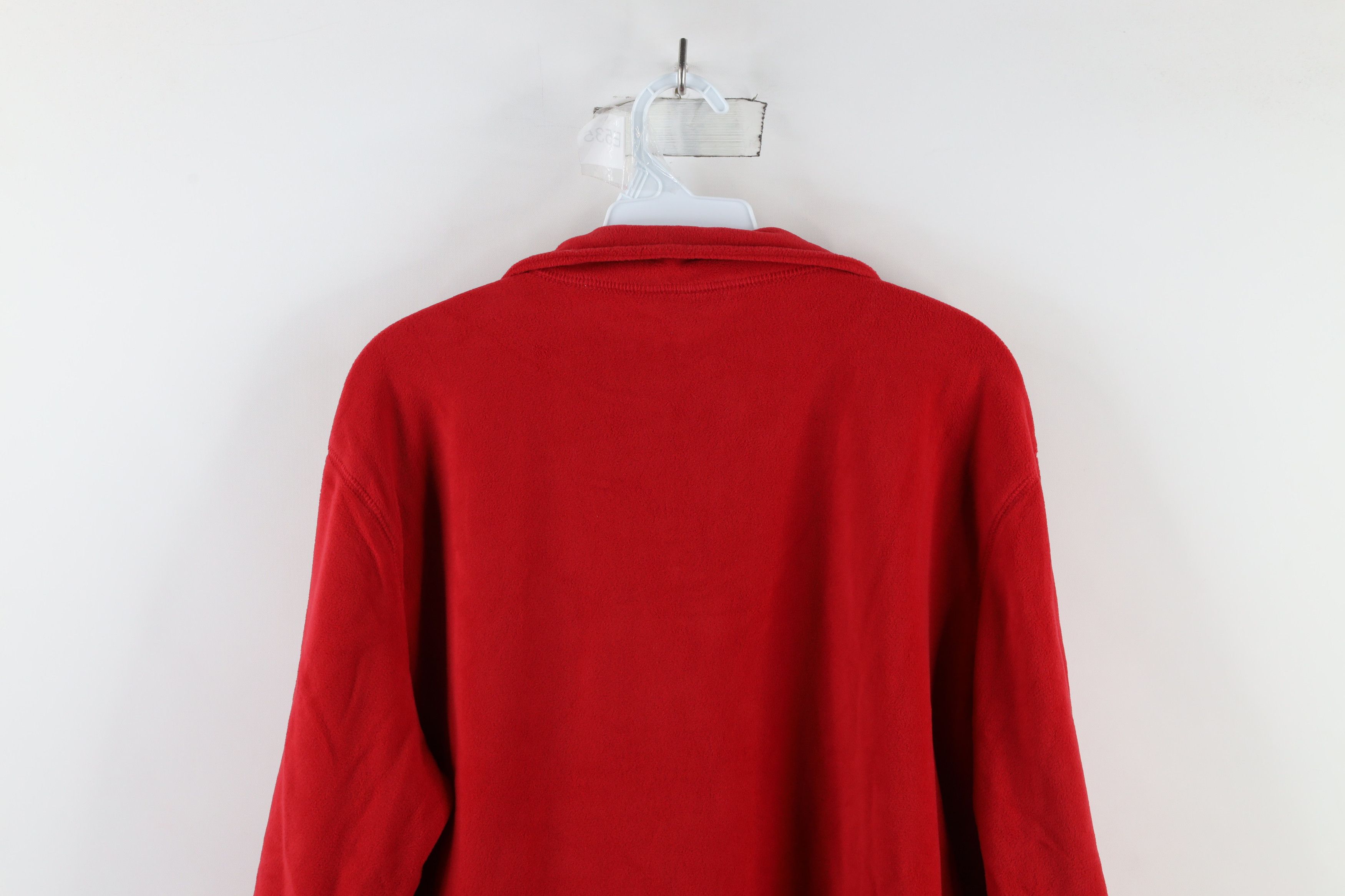 Lands' End × Vintage New Lands End Half Zip Fleece Pullover Sweater Red Polyester Size US L / EU 52-54 / 3 - 9 Thumbnail