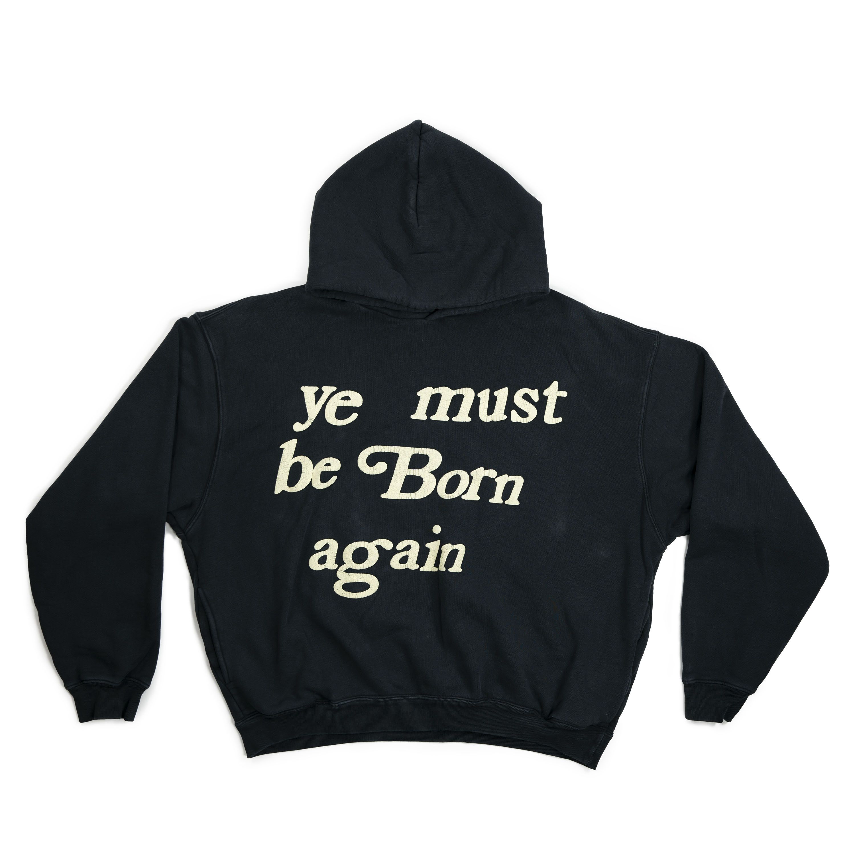 image of Cactus Plant Flea Market Ye Must Be Born Again Hoodie Black, Men's (Size XL)