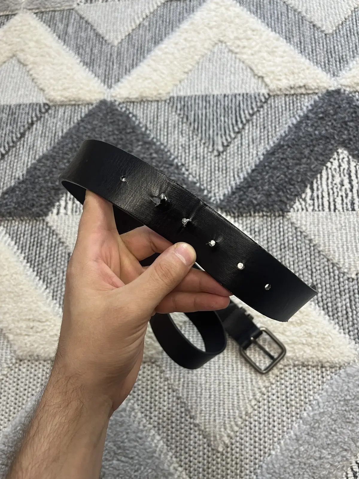 Kangol Vintage Kangol Black Leather Belt with Metal Logo Buckle Size ONE SIZE - 2 Thumbnail