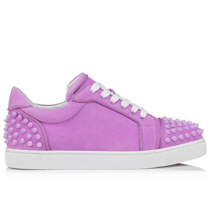 Christian Louboutin oc11z0125 Vieira 2 Orlato Flat Suede in Purple Size US 11 / IT 41 - 2 Thumbnail