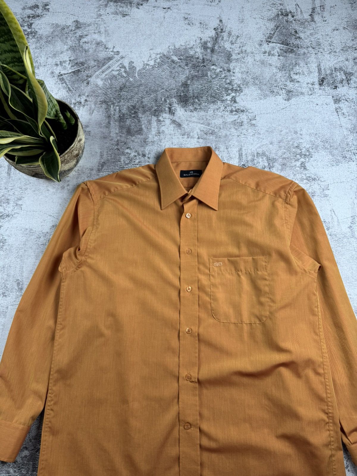 Balenciaga Balenciaga BB 00s Orange 4/42 Cotton Button Longsleeve Luxury Classic Shirt Size US XL / EU 56 / 4 - 4 Thumbnail