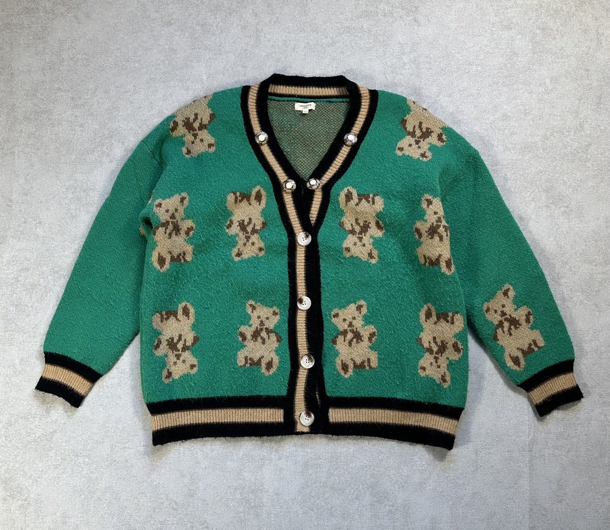 Vintage Mocci Paris Teddy Bear Knit Cardigan