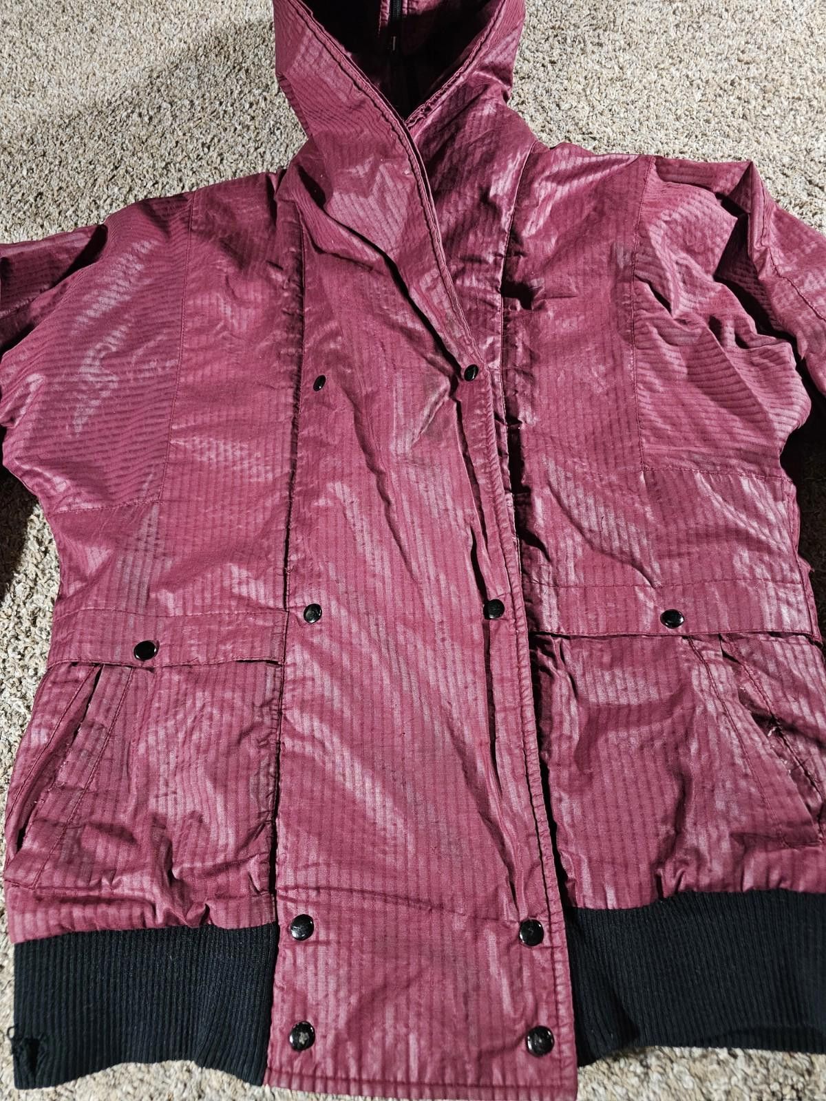 Jordache Jordache Hooded Coat Wine Red M Fullzip Size M / US 6-8 / IT 42-44 - 3 Thumbnail