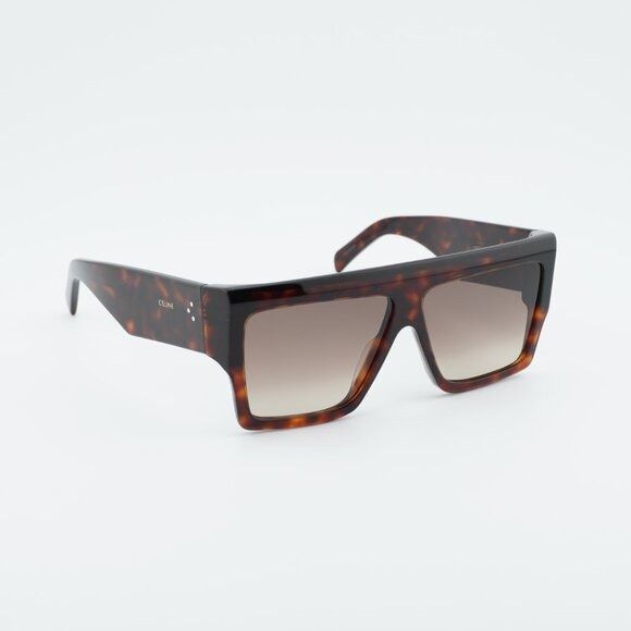 Celine Celine CL40092I 52F Sunglasses Havana Square Frame, Brown Size ONE SIZE - 4 Thumbnail