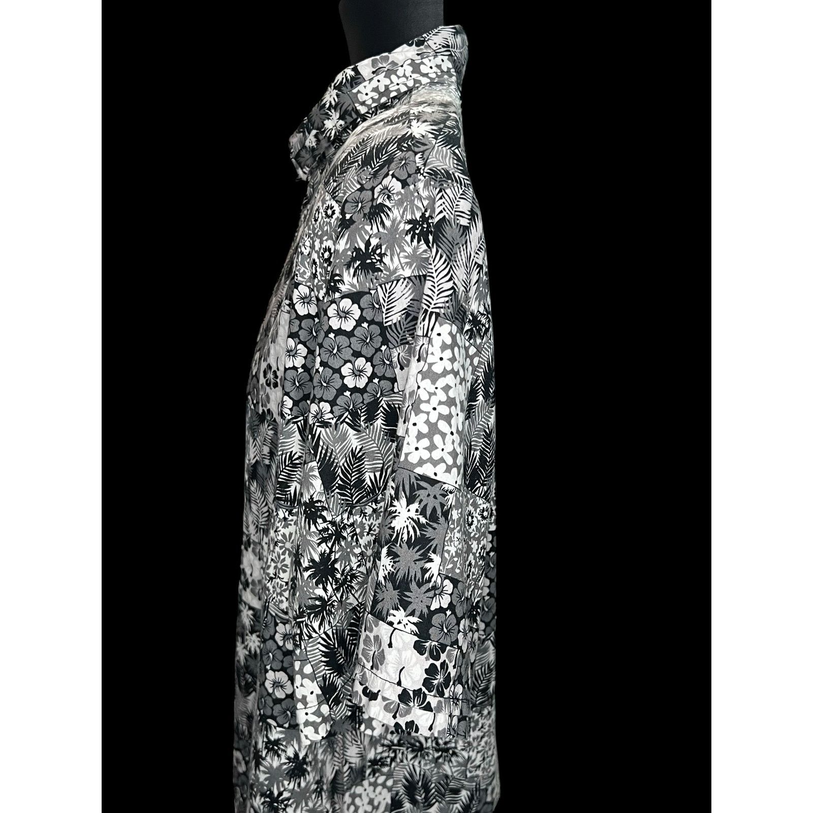 Other SSLR Men’s XL Hawaiian Shirt Black White Patch Floral Aloha Size US XL / EU 56 / 4 - 6 Thumbnail