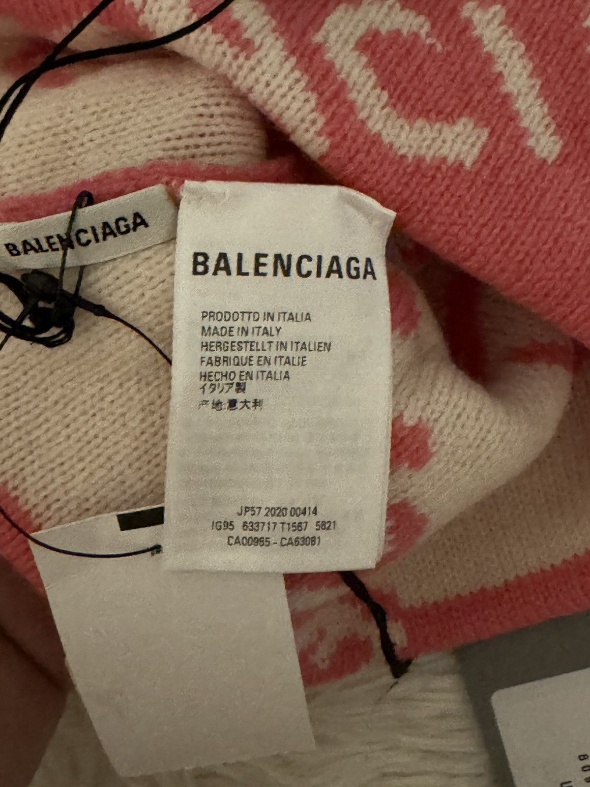 Balenciaga Balenciaga All Over Beanie Pink Size ONE SIZE - 6 Thumbnail