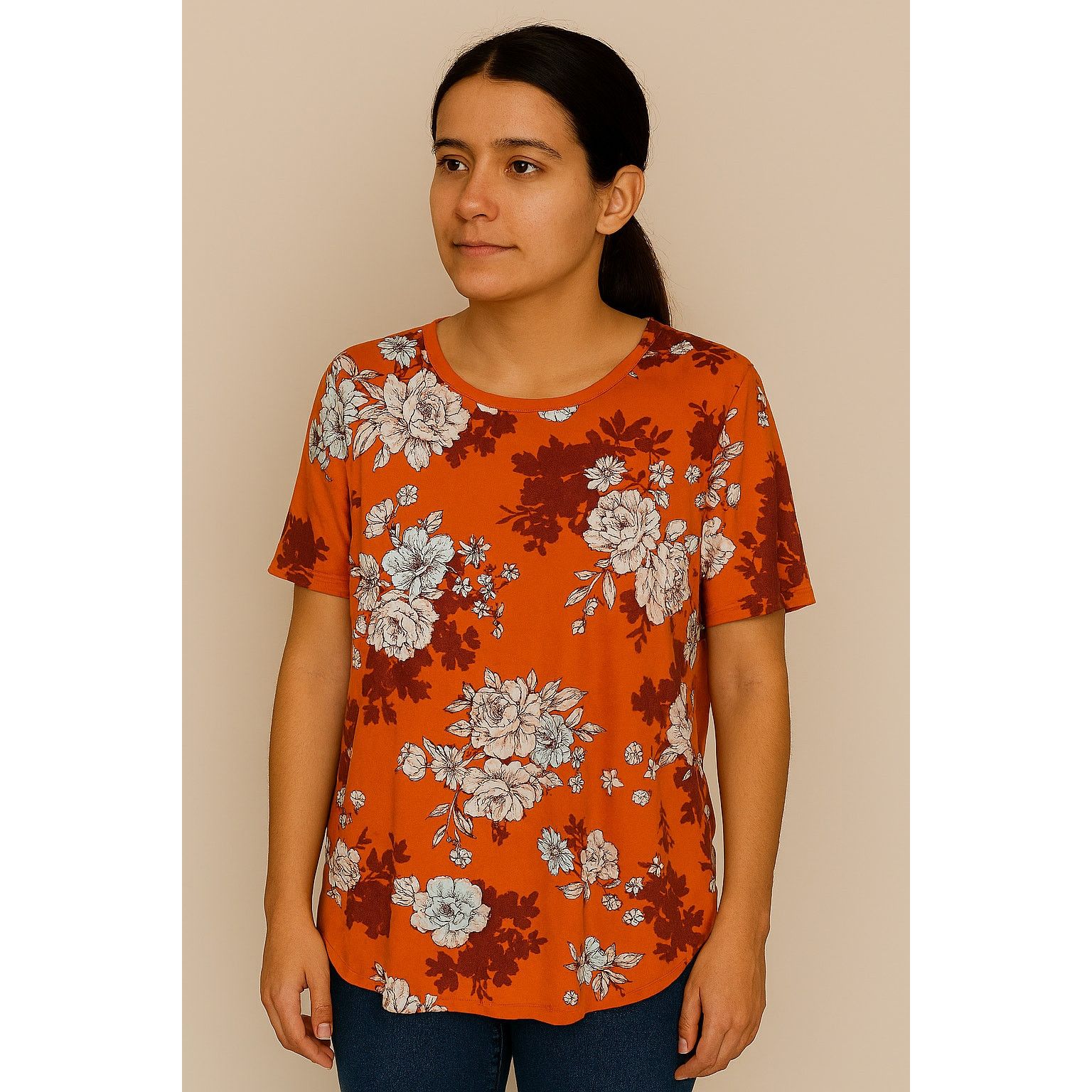 Other NWT LuLaRoe Irma Shirt Top Blouse Tunic XXS Orange Floral Size XXS / US 00 / IT 34 - 1 Thumbnail