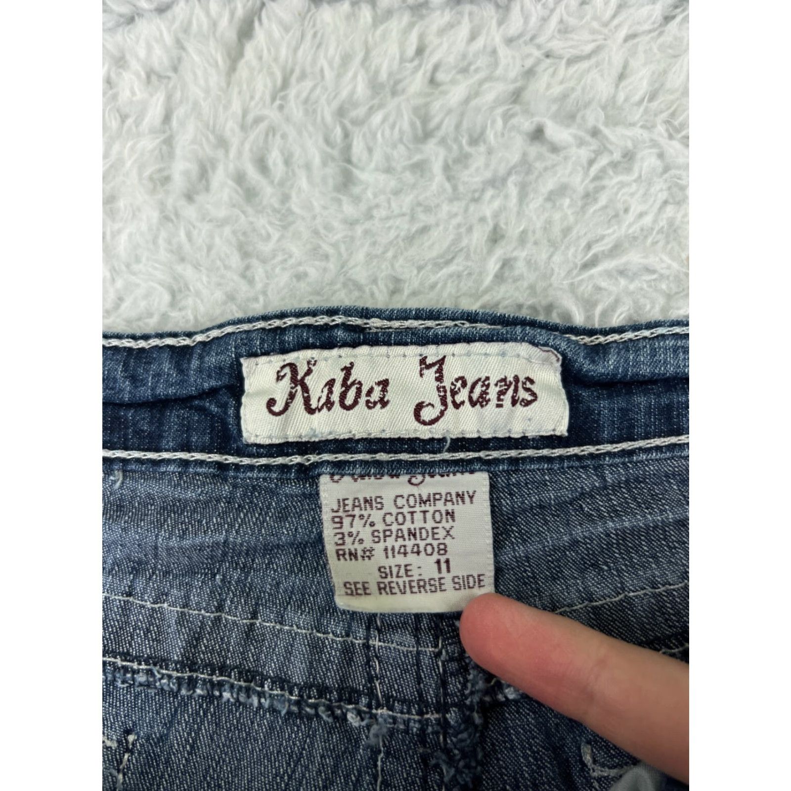 Denime Kaba Jeans Jeans Women Blue Denim Bootcut Distressed Embroidered Cotton Stretch 5-Pocket Regular Inseam 26.5 in 28 Waist Size 32" / US 10 / IT 46 - 4 Thumbnail